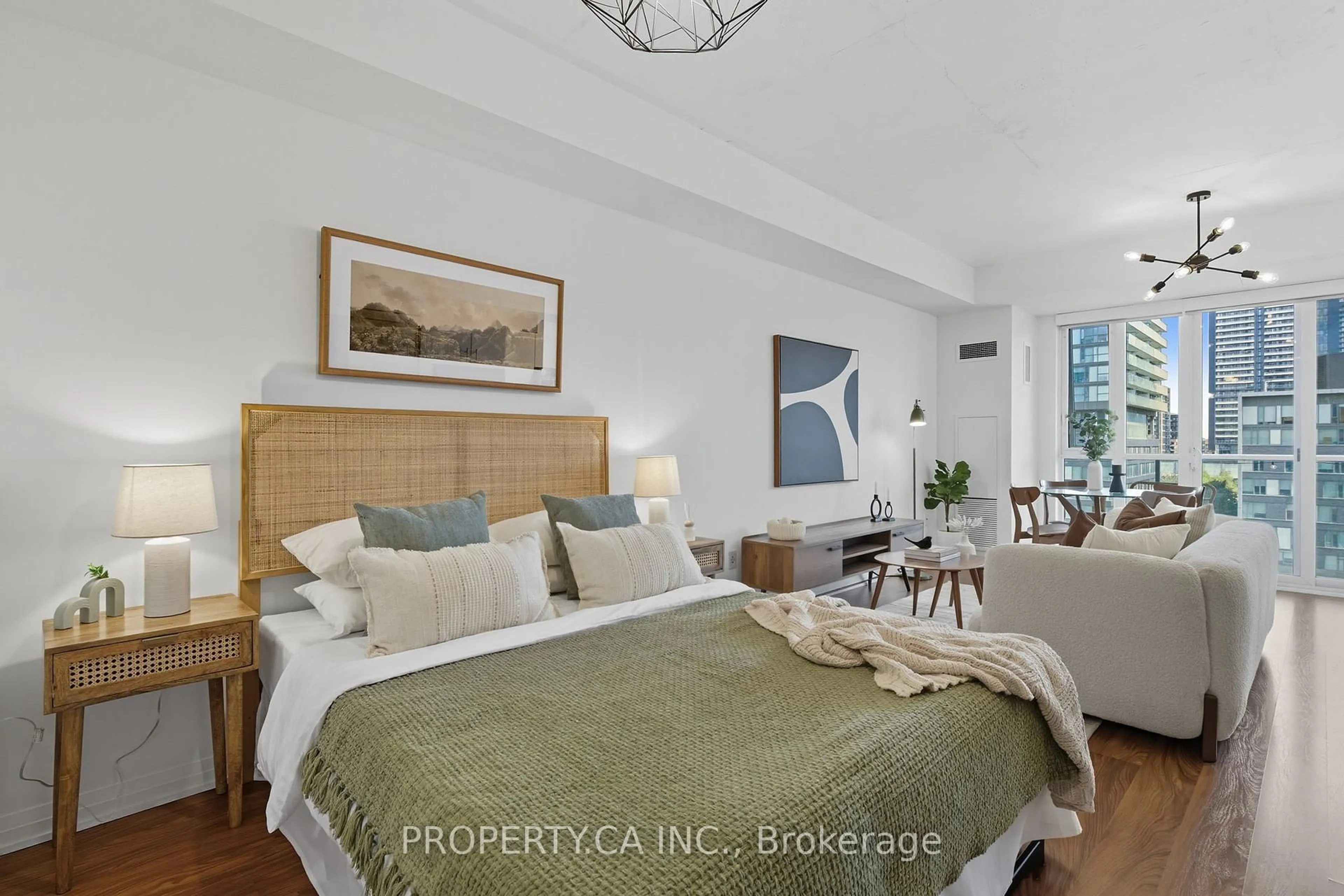 Bedroom with bed, unknown for 25 Cole St #720, Toronto Ontario M5A 4M3