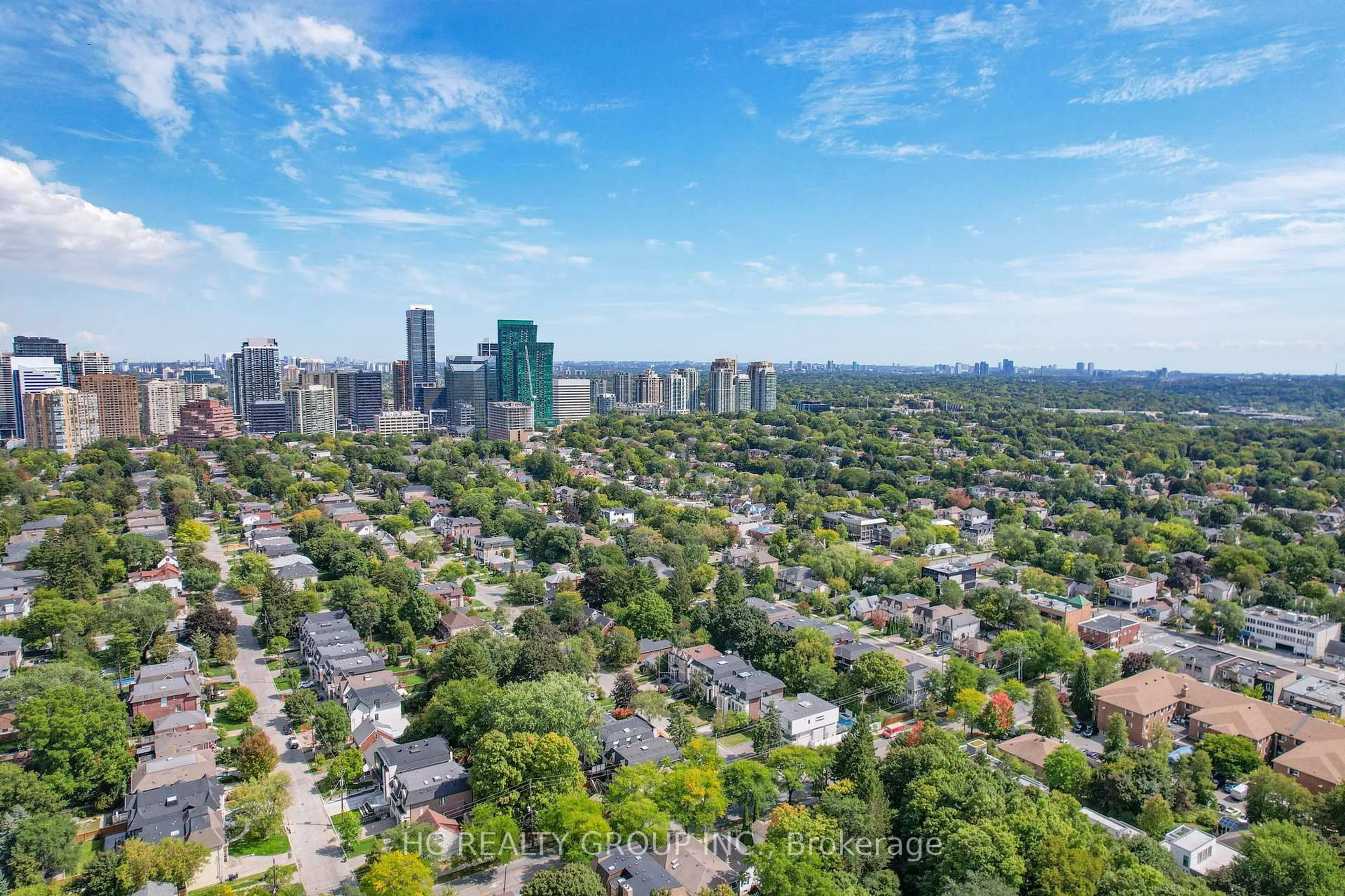 A pic from outside/outdoor area/front of a property/back of a property/a pic from drone, city buildings view from balcony for 24 Addington Ave, Toronto Ontario M2N 2K9