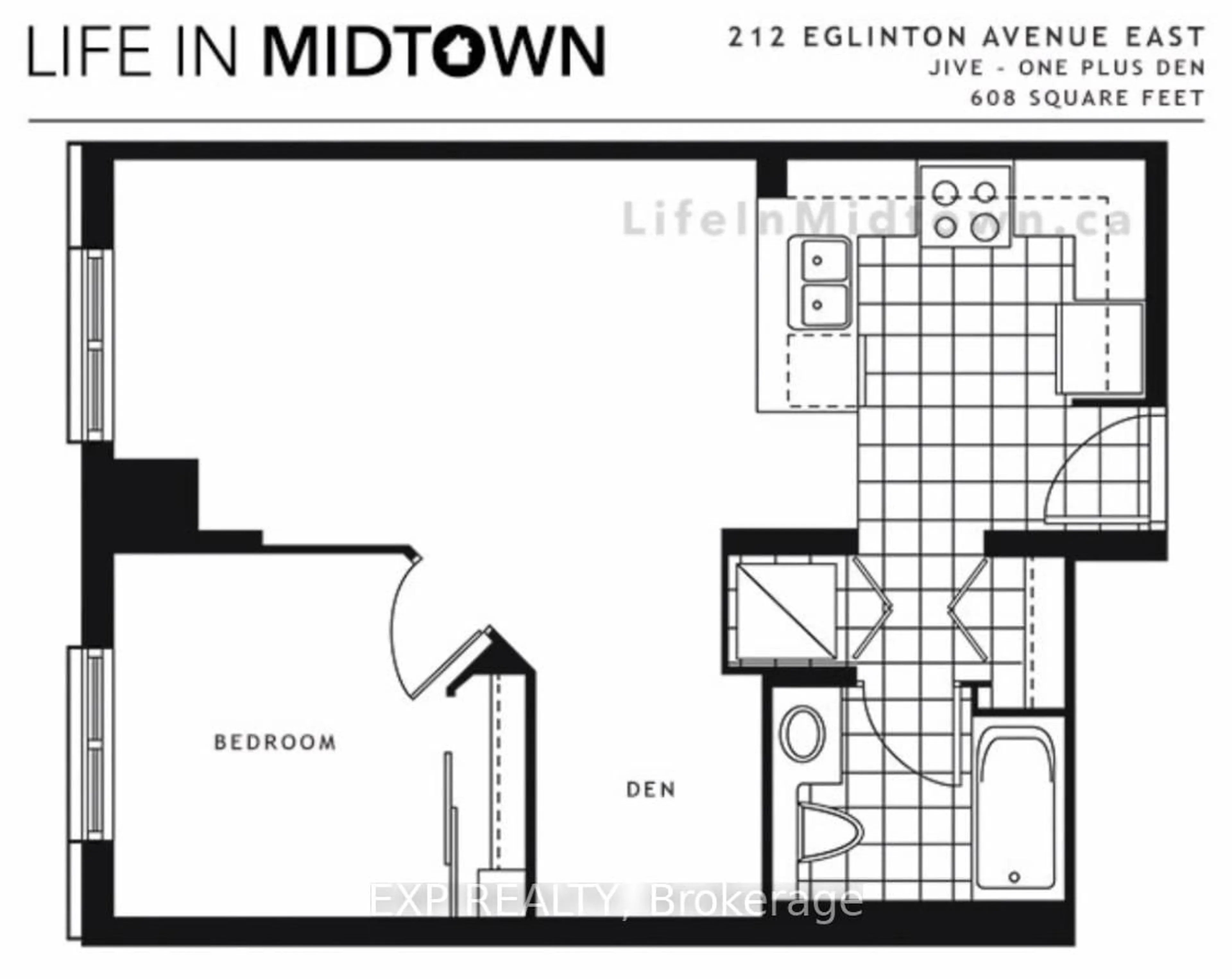 Floor plan for 212 Eglinton Ave #1510, Toronto Ontario M4P 0A3