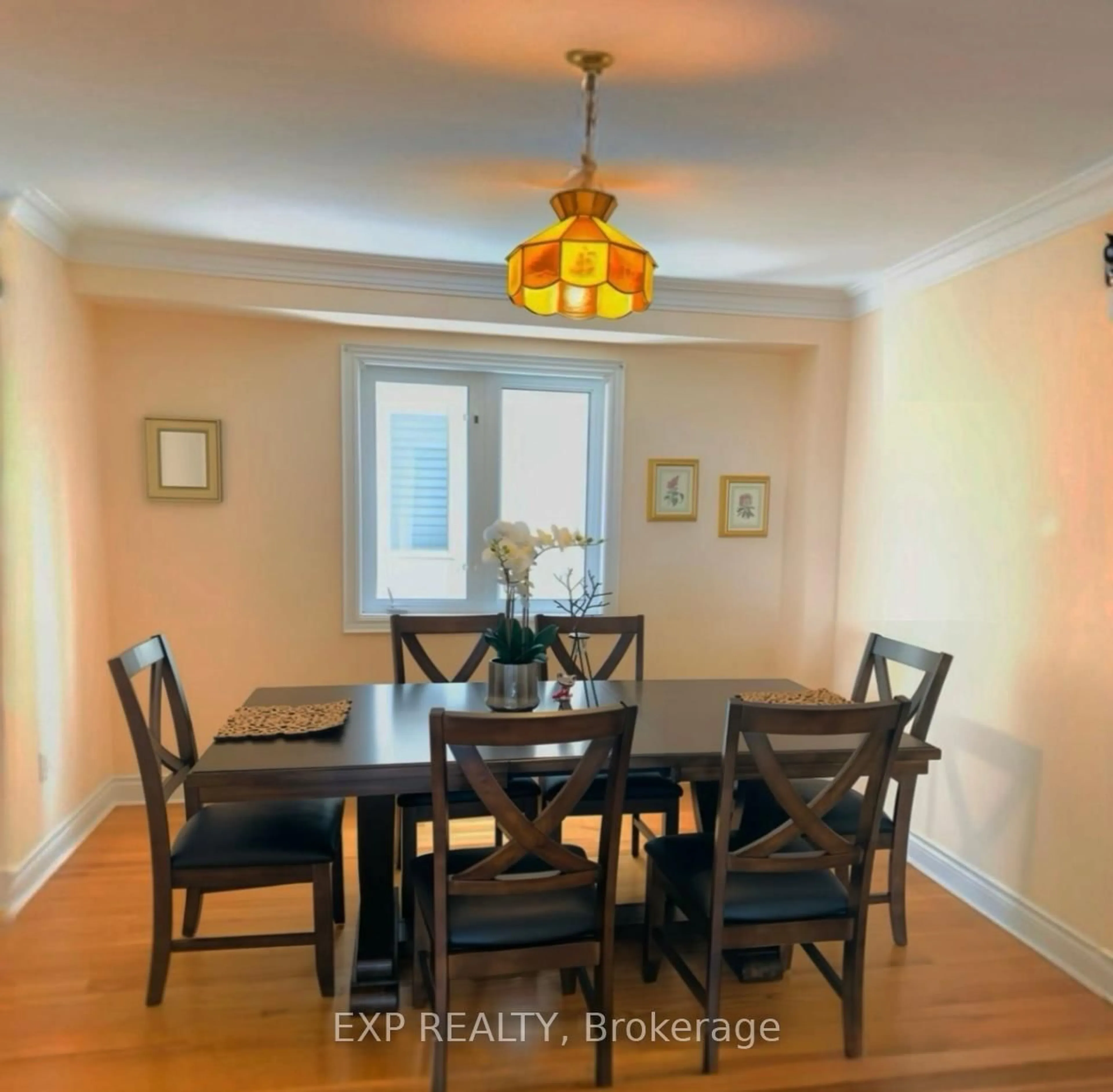 Dining room, wood/laminate floor for 97 Drewry Ave, Toronto Ontario M2M 1E1