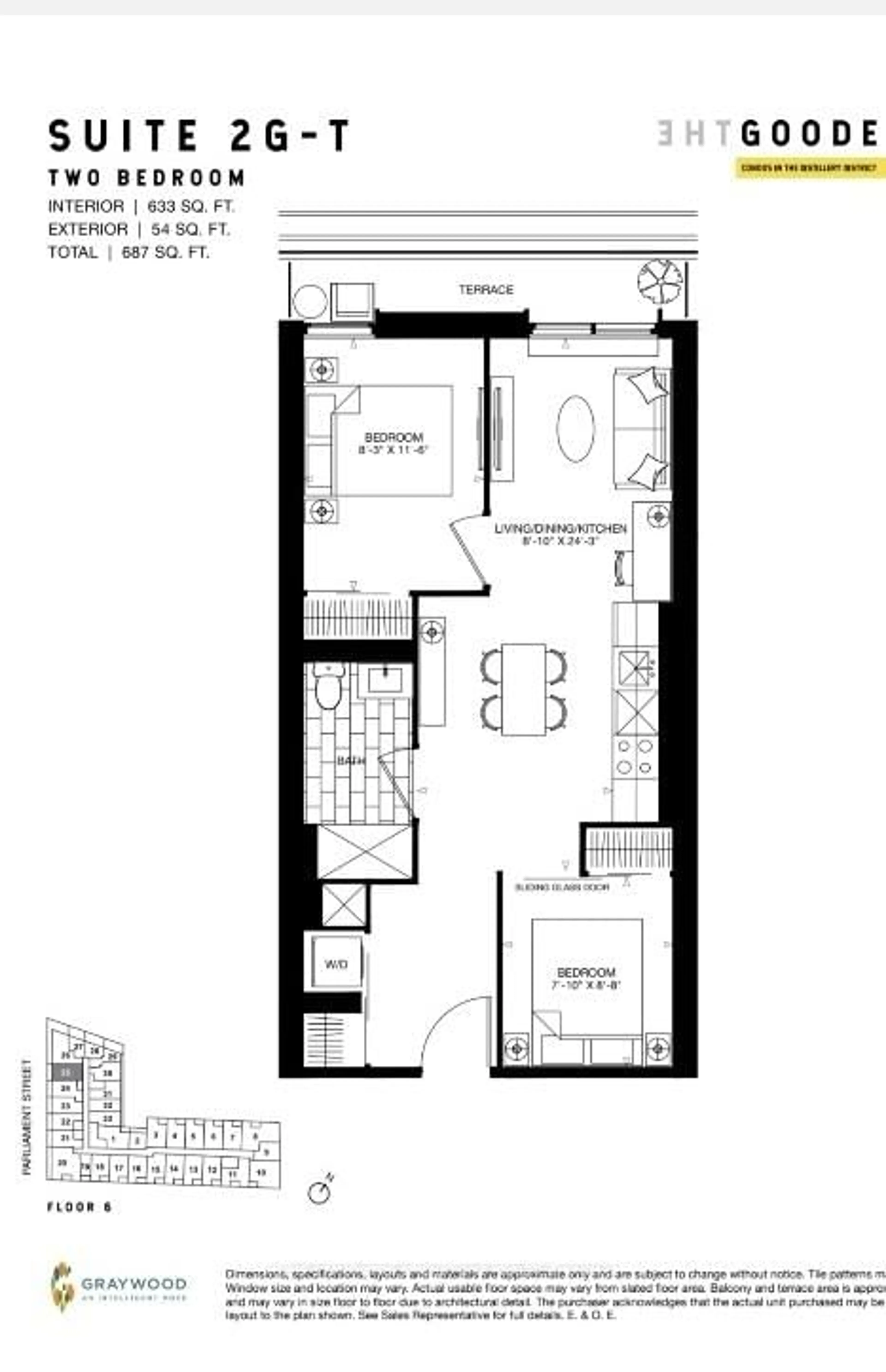 Floor plan for 33 Parliament St #625, Toronto Ontario M5A 2Y2