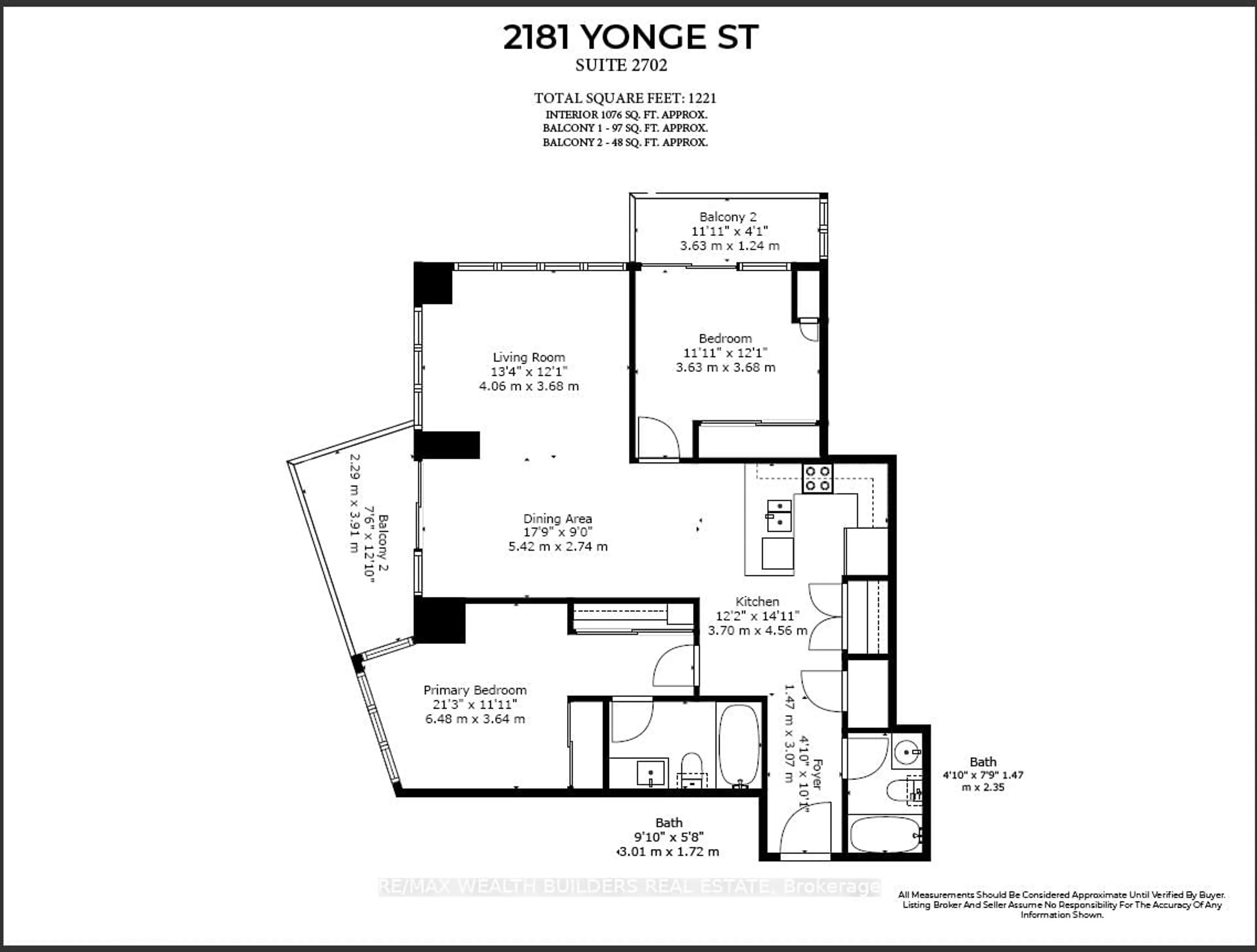 Floor plan for 2181 Yonge St #2702, Toronto Ontario M4S 3H7