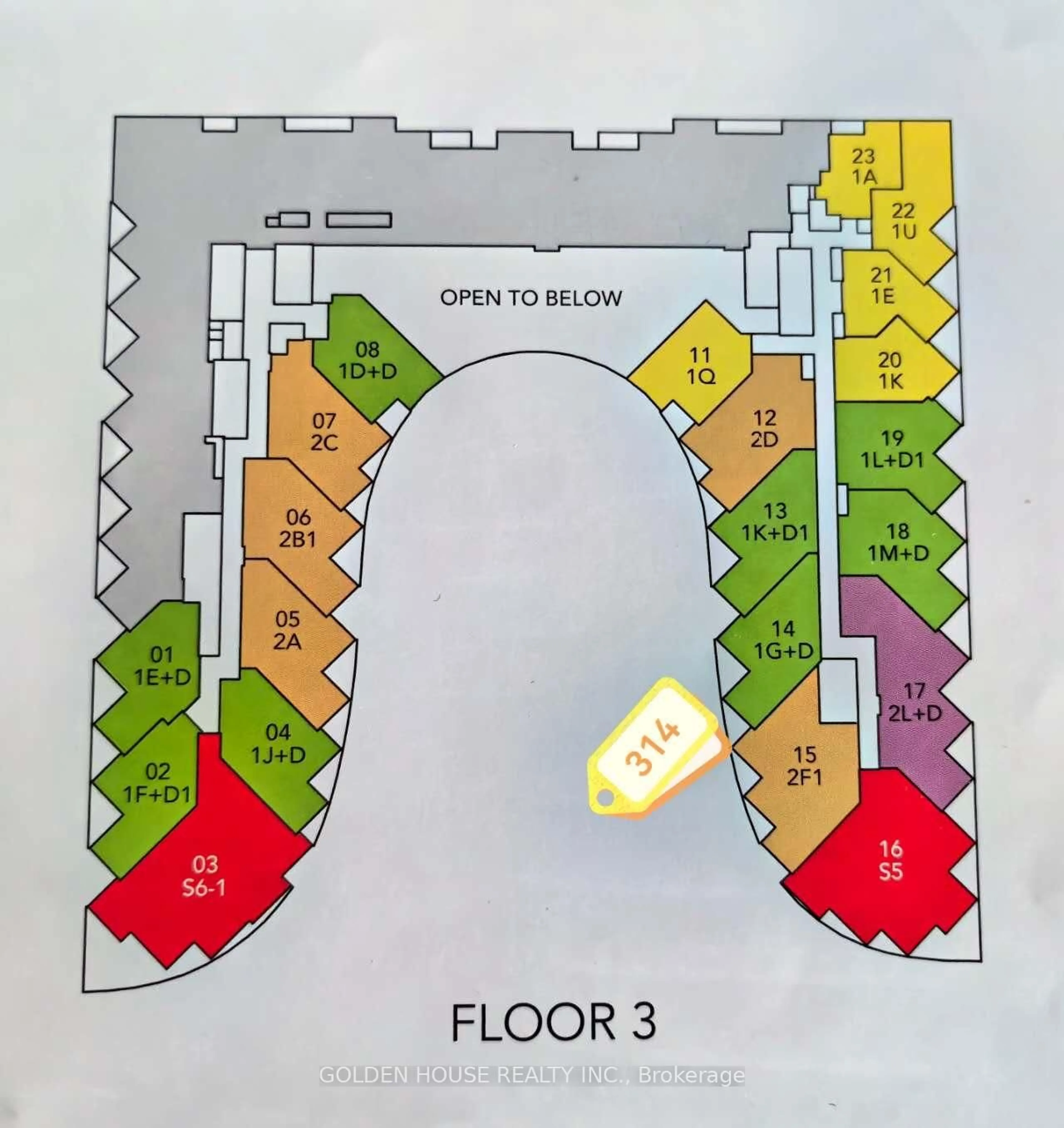 Floor plan for 1 Edgewater Dr #314, Toronto Ontario M5A 1B9