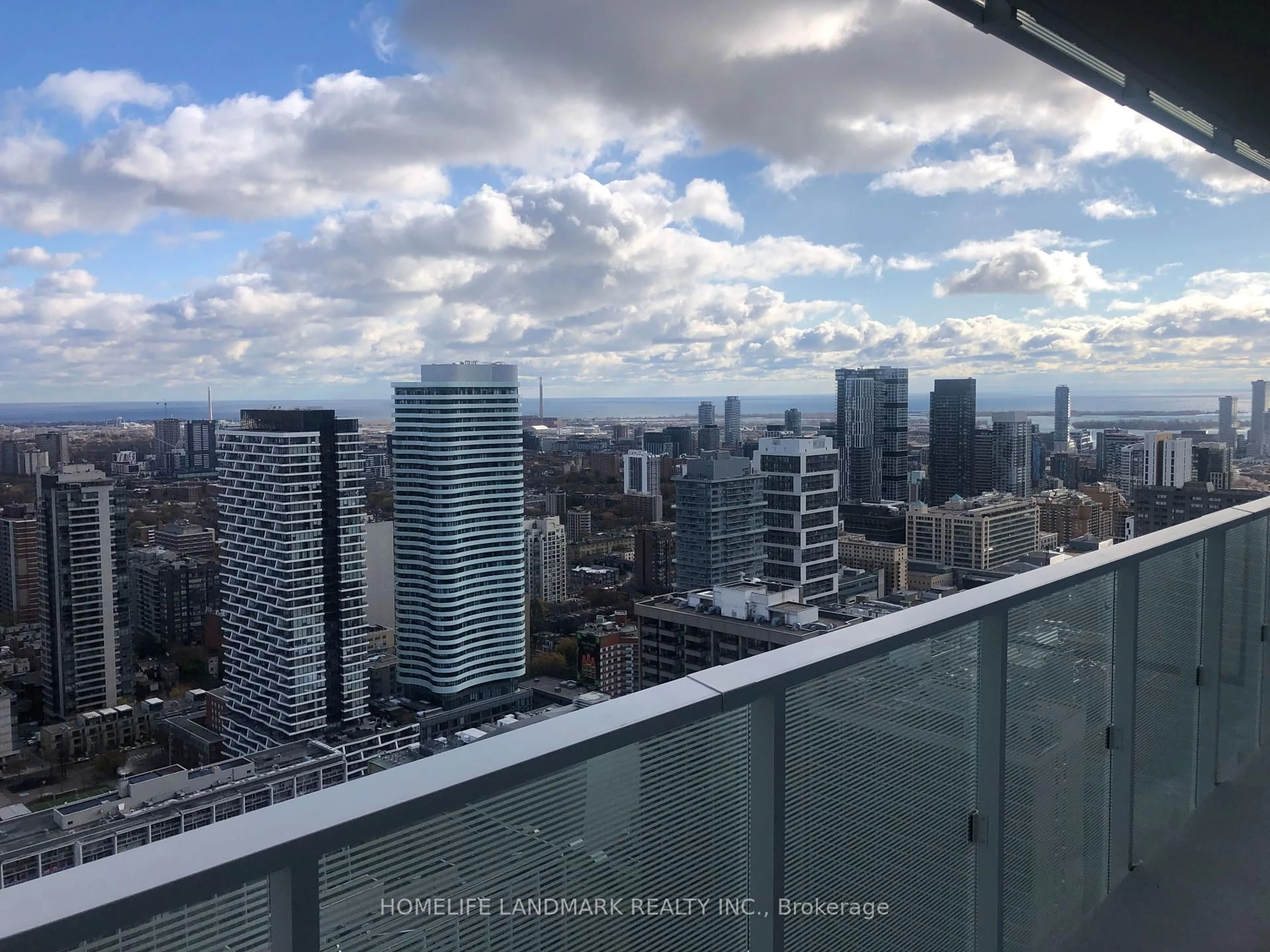 Balcony in the apartment, city buildings view from balcony for 501 Yonge St #4007, Toronto Ontario M4Y 0G8