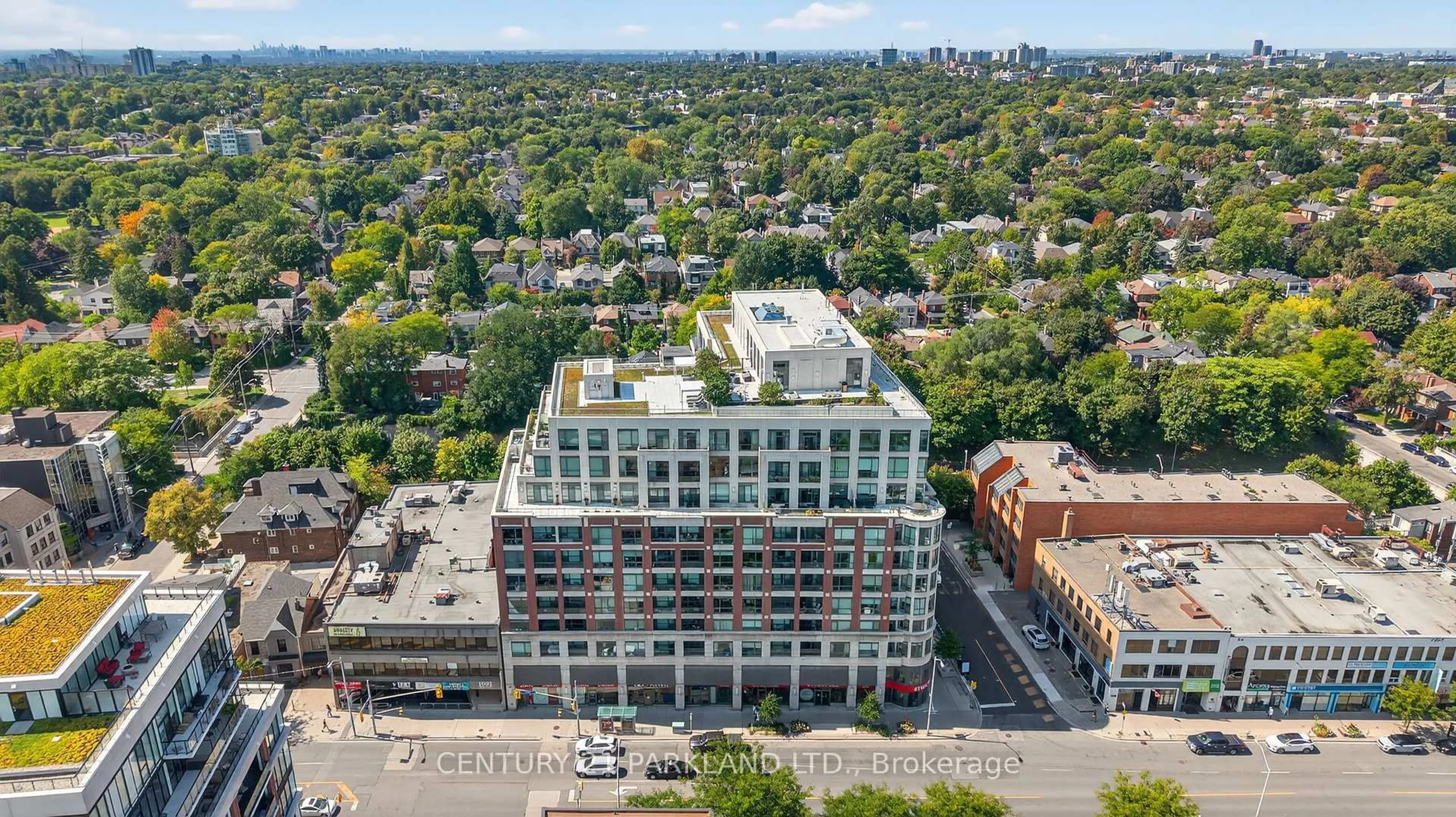 A pic from outside/outdoor area/front of a property/back of a property/a pic from drone, city buildings view from balcony for 23 Glebe Rd #603, Toronto Ontario M5P 0A1