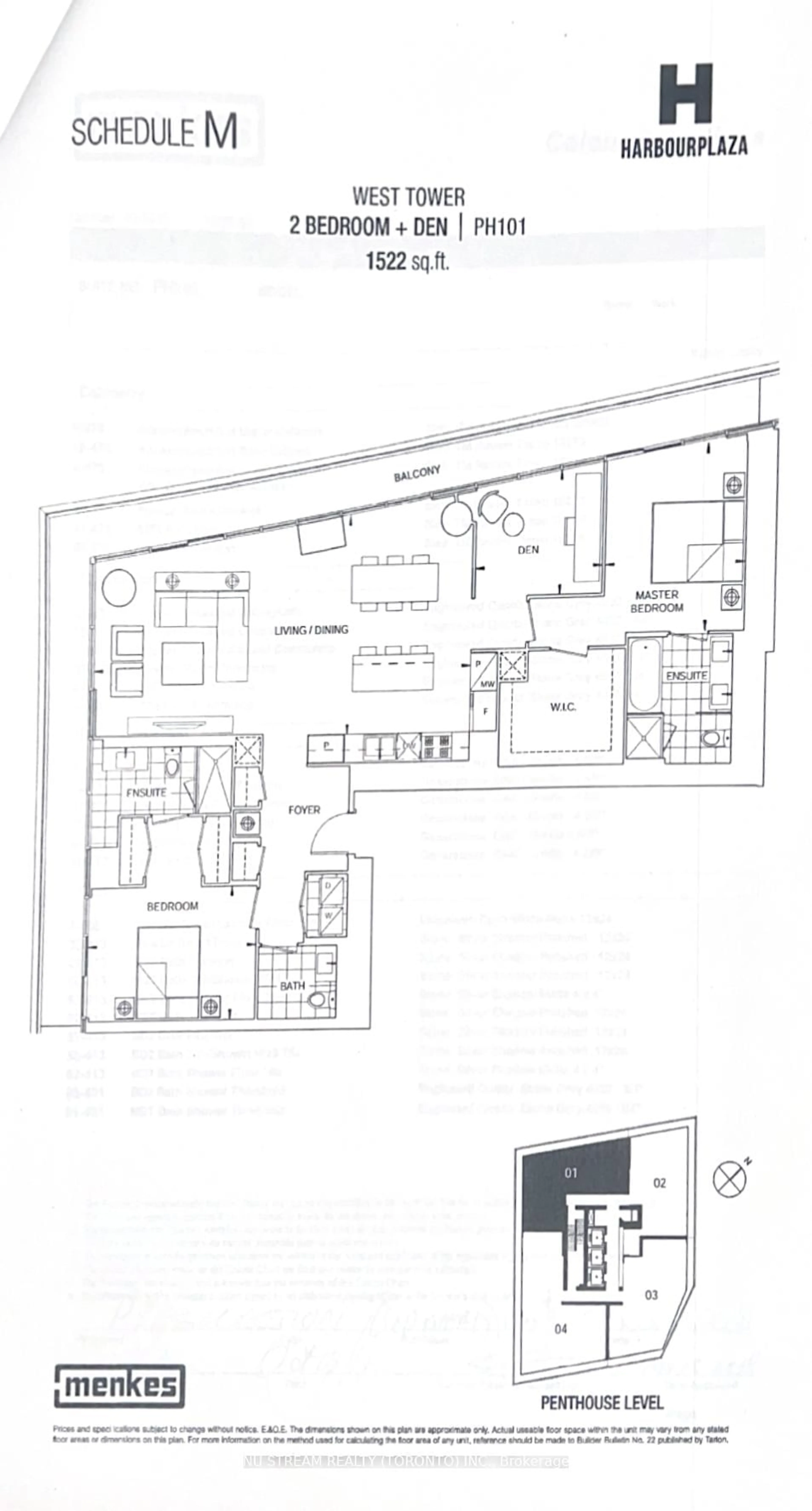 Floor plan for 100 Harbour St #PH101, Toronto Ontario M5J 0B5