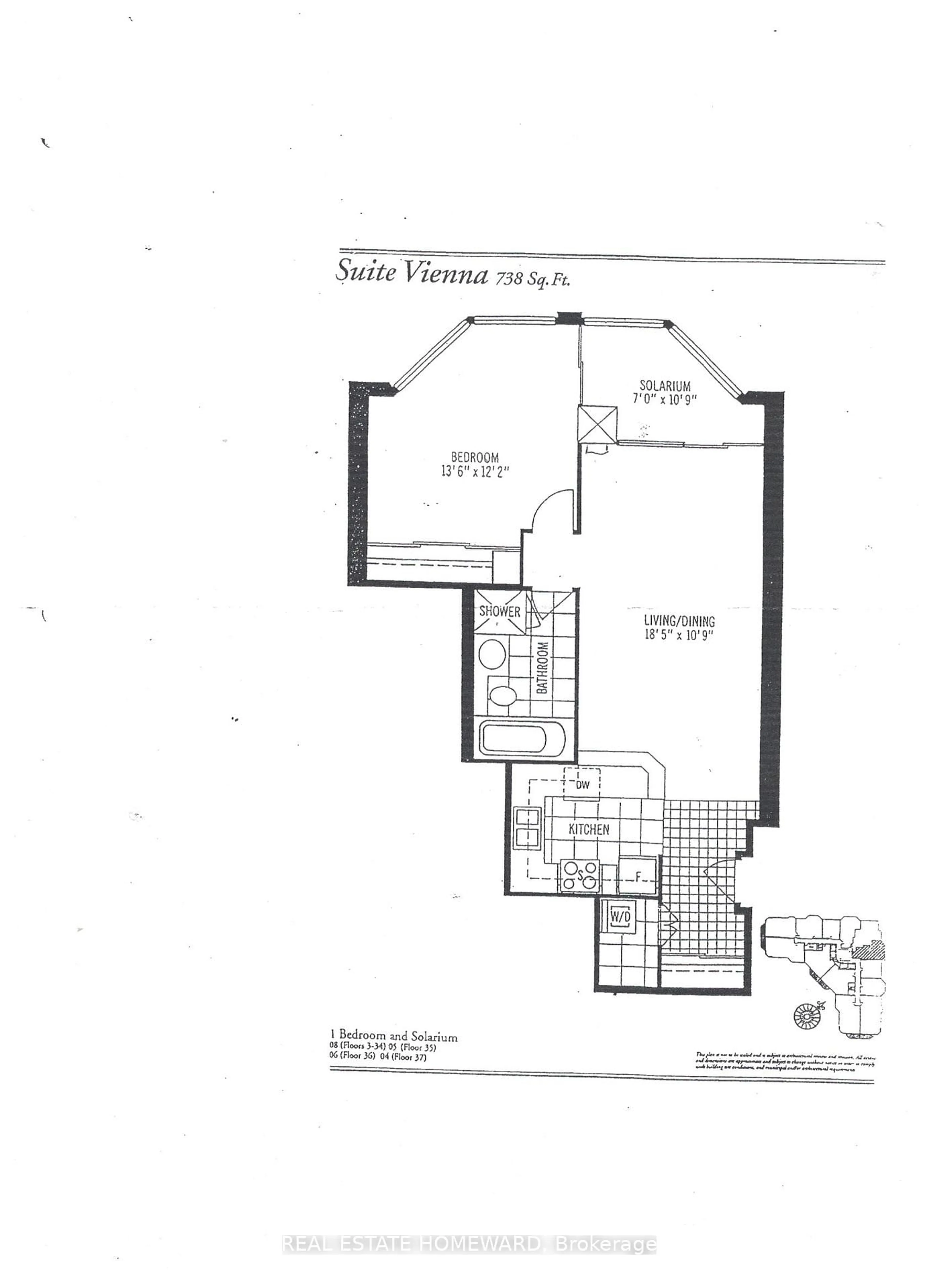 Floor plan for 10 Yonge St #3408, Toronto Ontario M5E 1R4