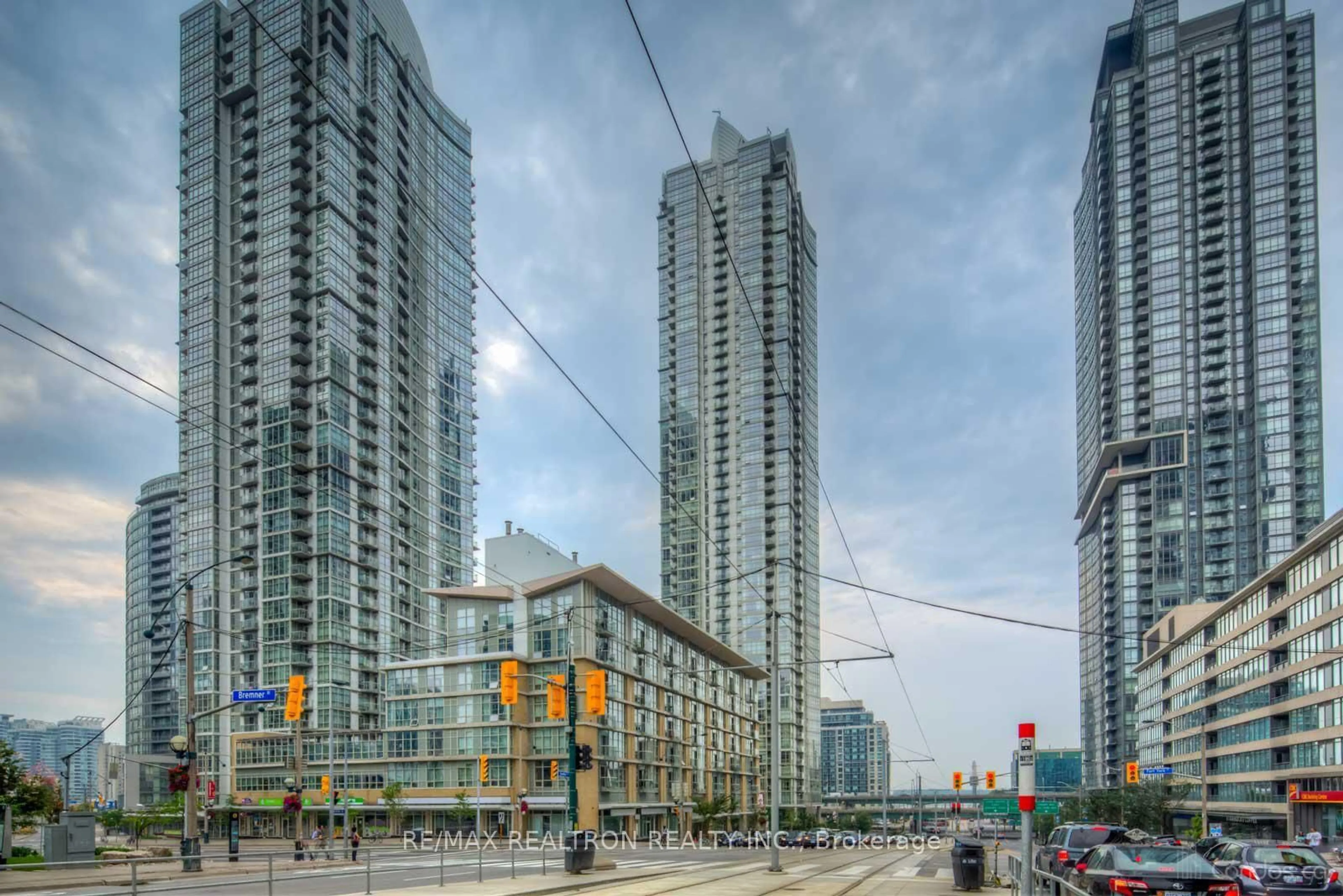 Patio, city buildings view from balcony for 35 Mariner Terr #PH3, Toronto Ontario M5V 3V9