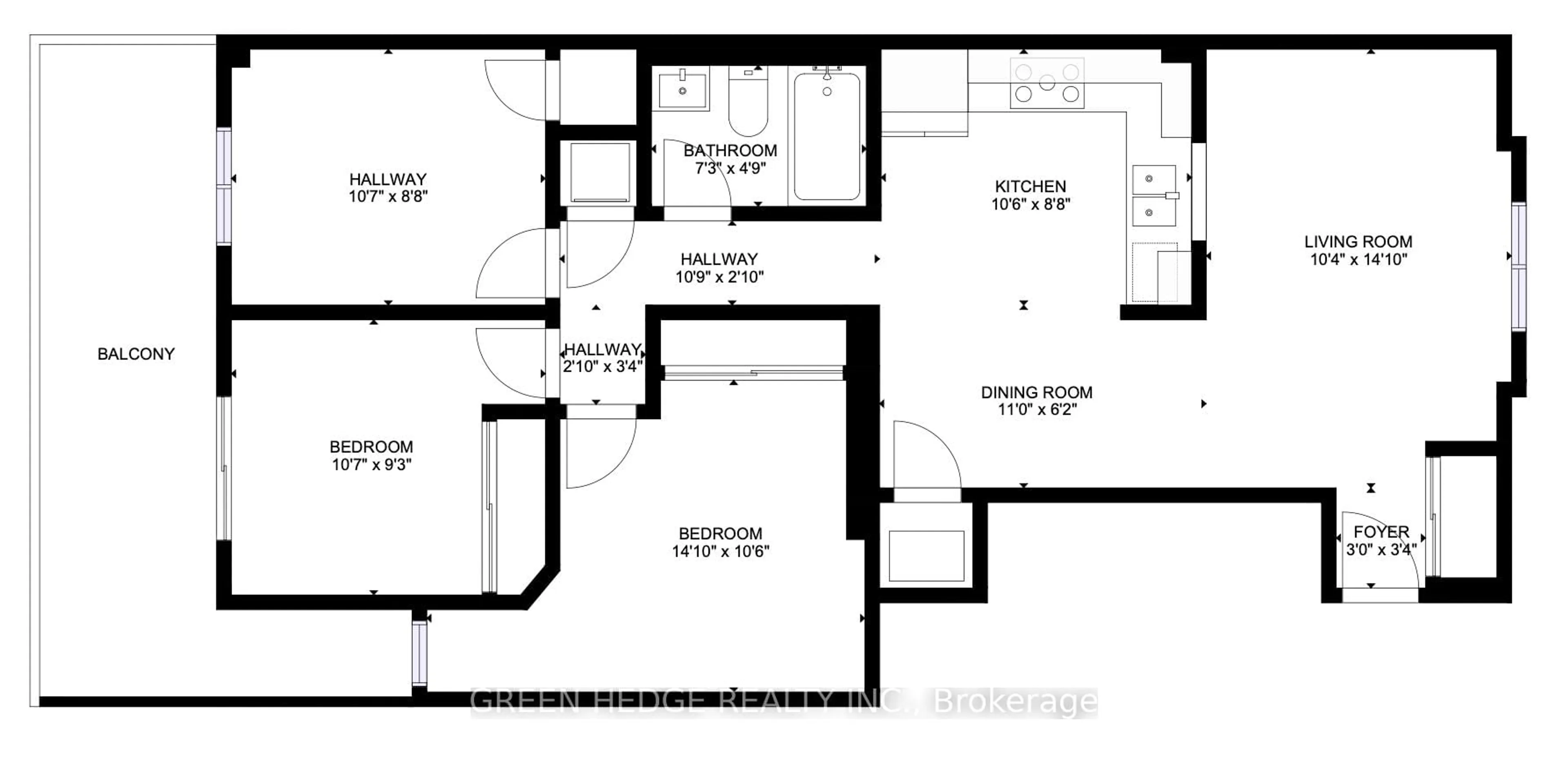 Floor plan for 12 Douro St #418, Toronto Ontario M6K 3M4