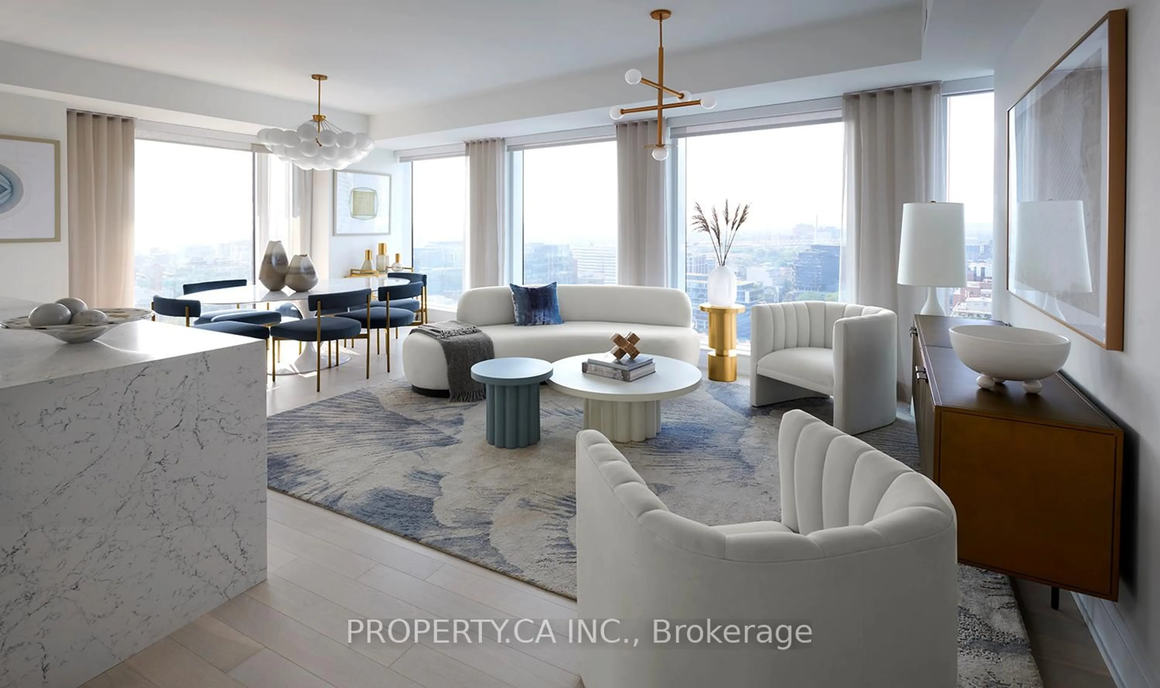 Living room with furniture, ceramic/tile floor for 470 Front St #2205, Toronto Ontario M5V 0V6