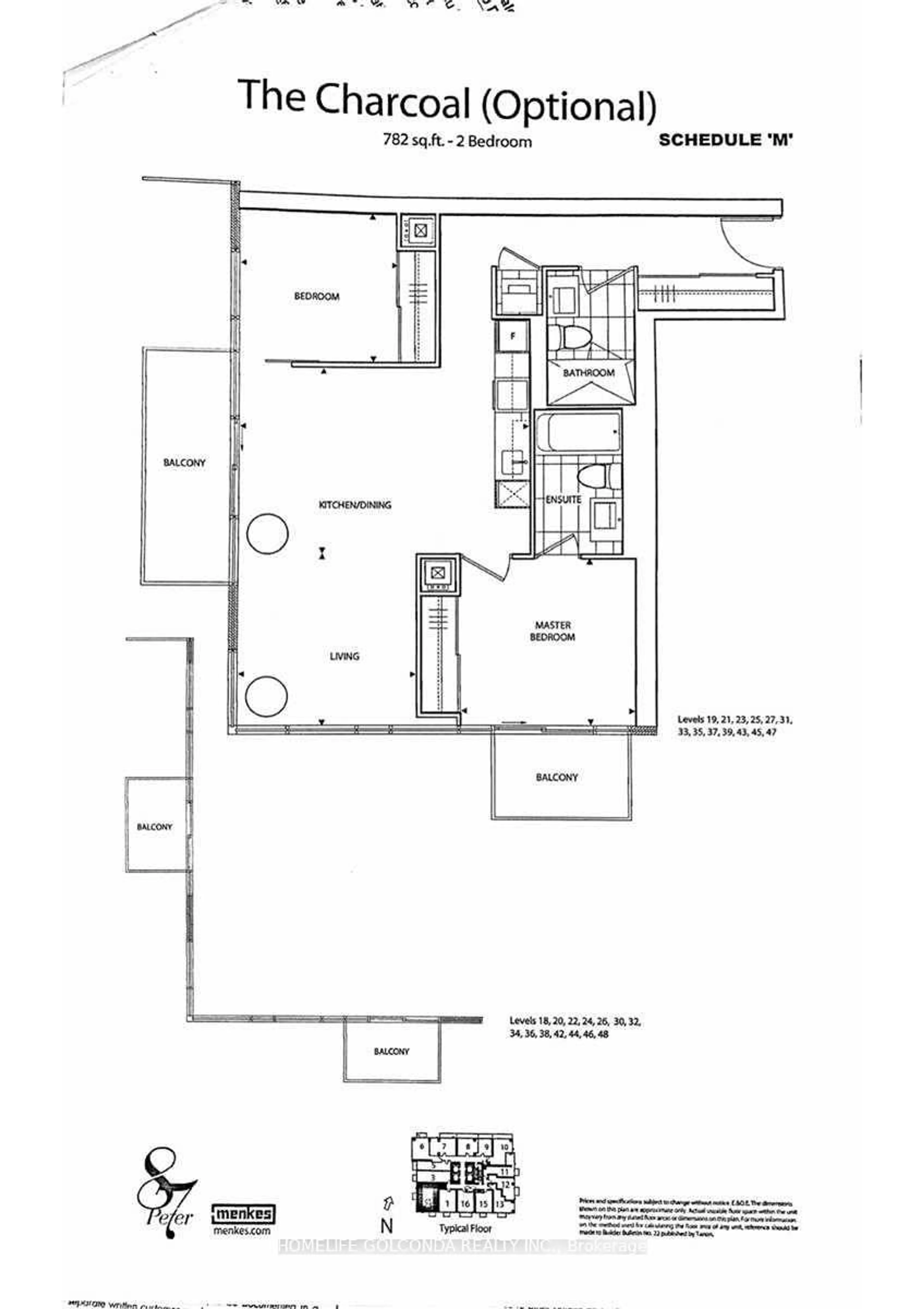 Floor plan for 87 Peter St #1902, Toronto Ontario M5V 0P1