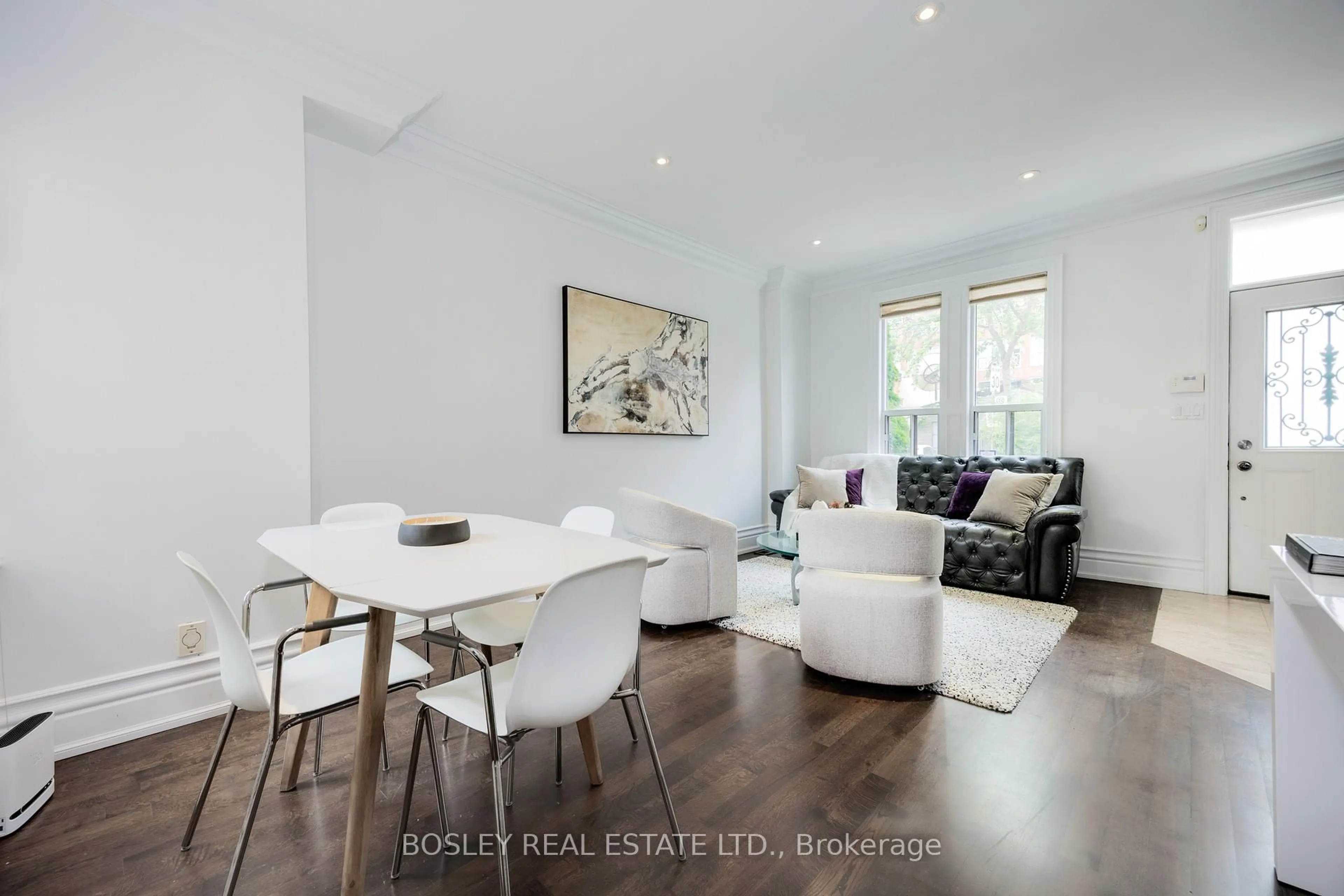 Living room with furniture, wood/laminate floor for 4 Whitaker Ave, Toronto Ontario M6J 1A1