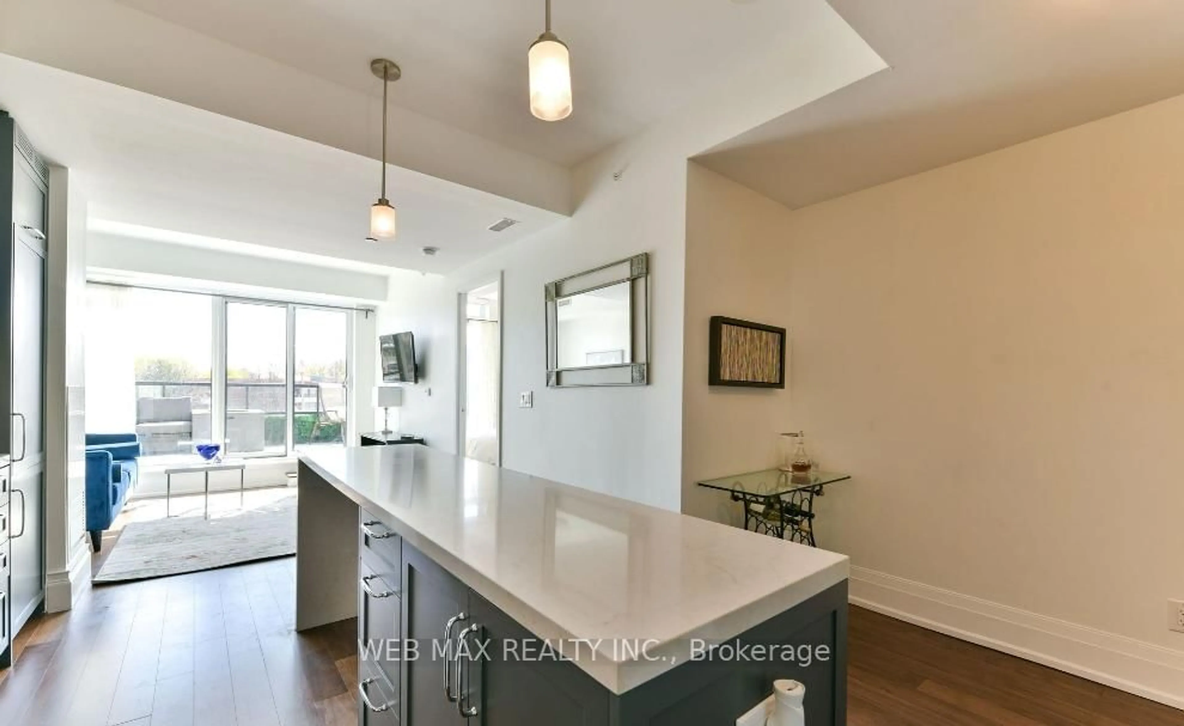 Open concept kitchen, ceramic/tile floor for 25 Malcolm Rd #501, Toronto Ontario M4G 0C1