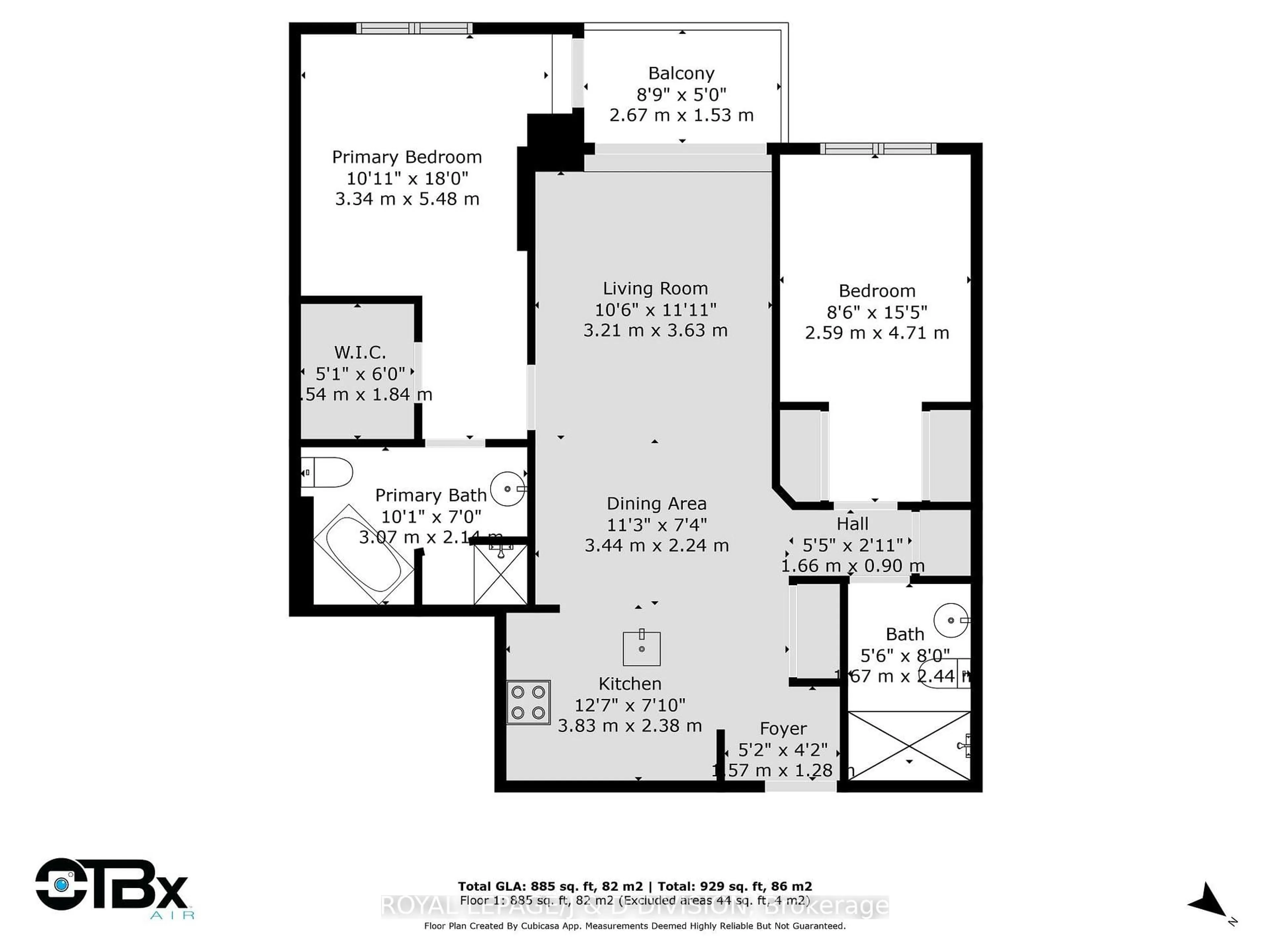 Floor plan for 188 Redpath Ave #501, Toronto Ontario M4P 3J2