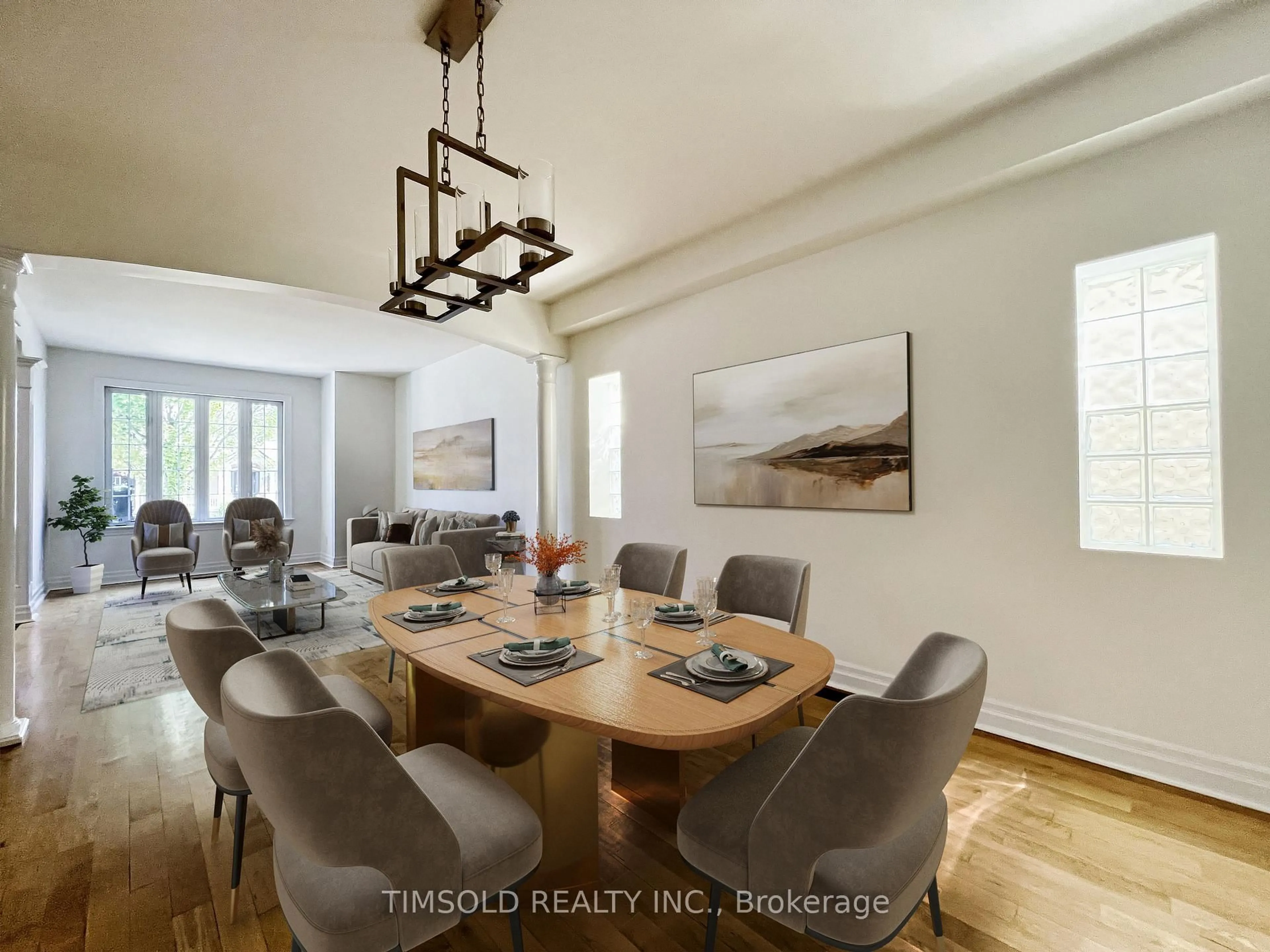 Dining room, wood/laminate floor for 507 Broadway Ave, Toronto Ontario M4G 2R7