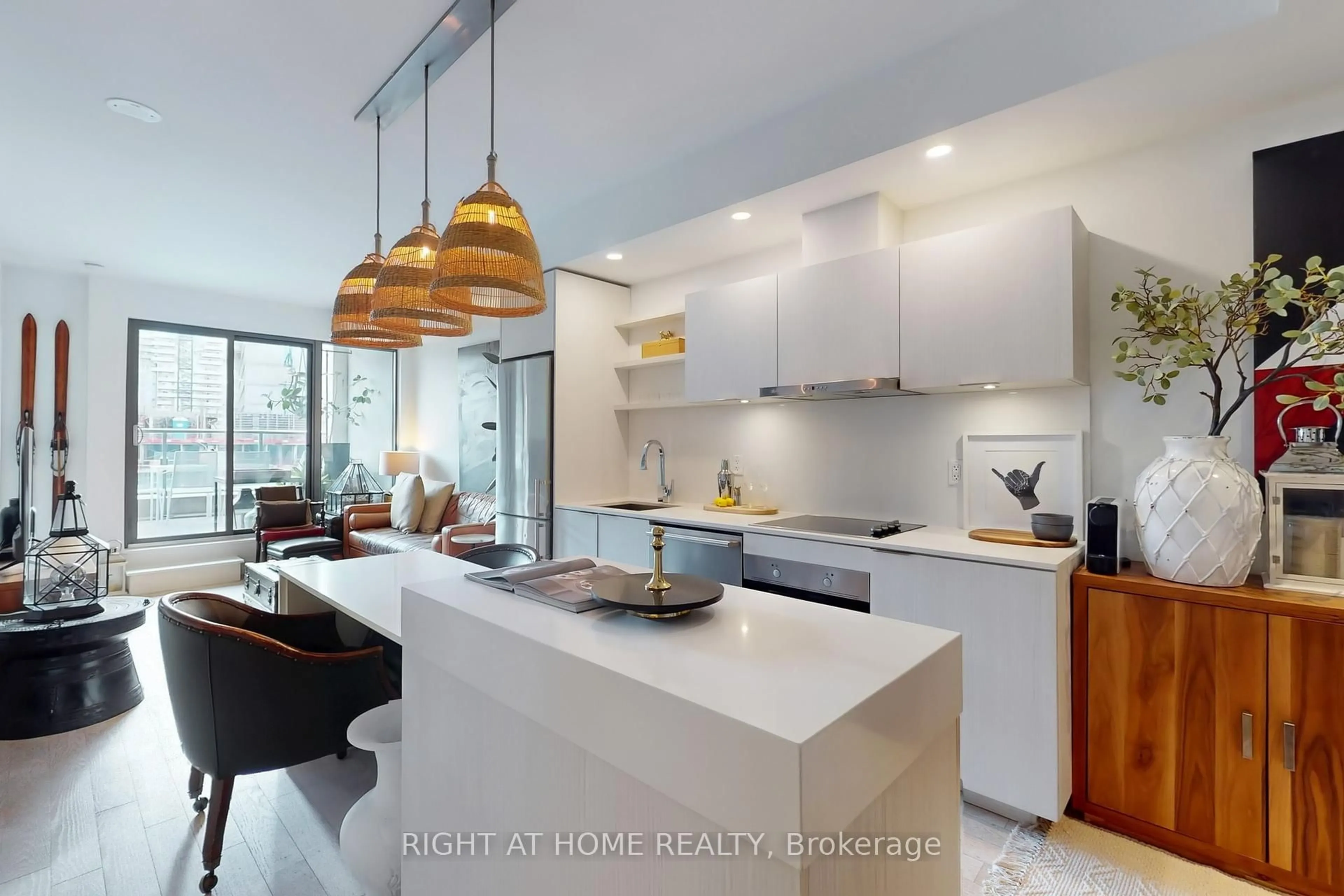Contemporary kitchen, ceramic/tile floor for 12 Bonnycastle St #401, Toronto Ontario M5A 0C8