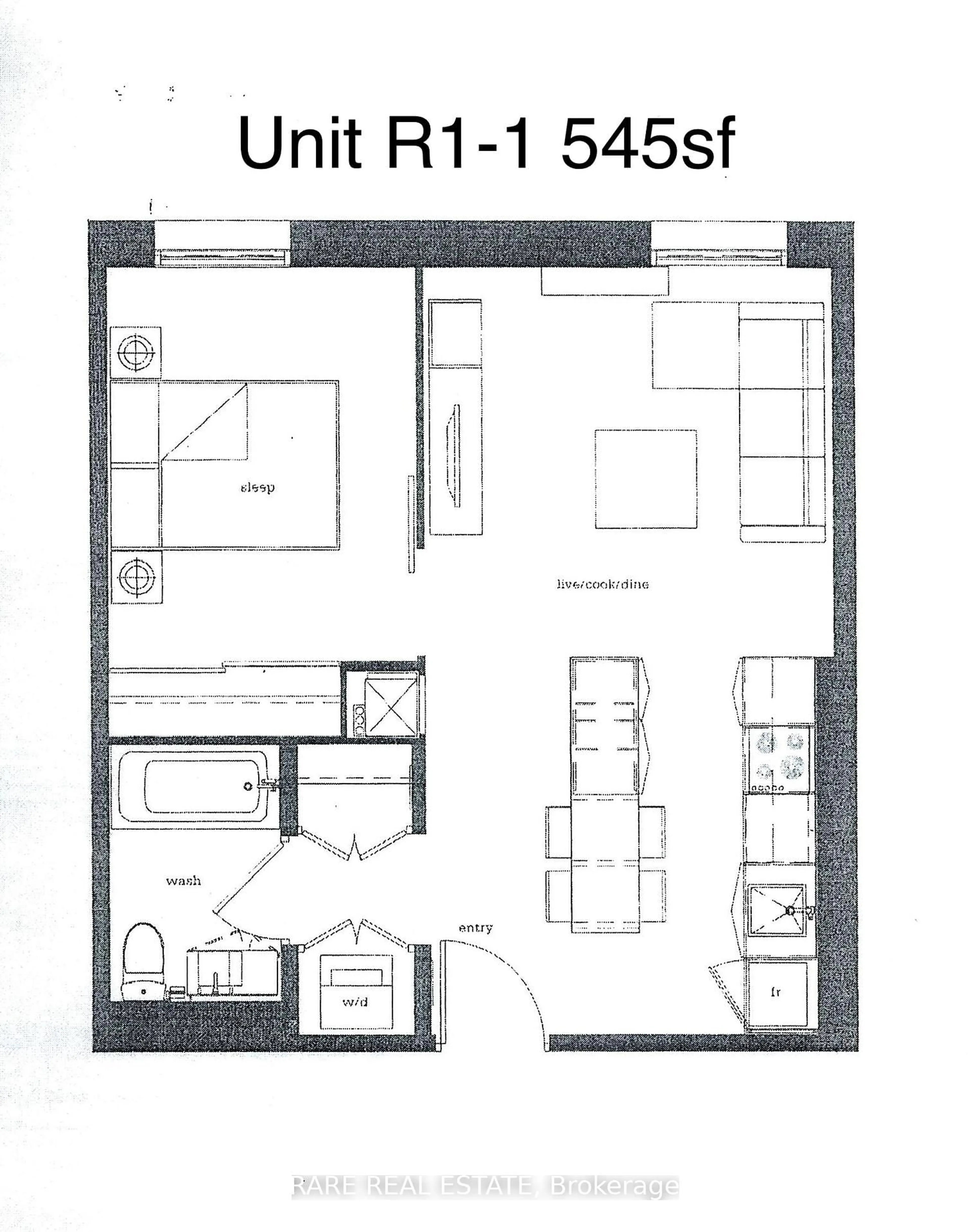 Floor plan for 12 Bonnycastle St #721, Toronto Ontario M5A 0C8