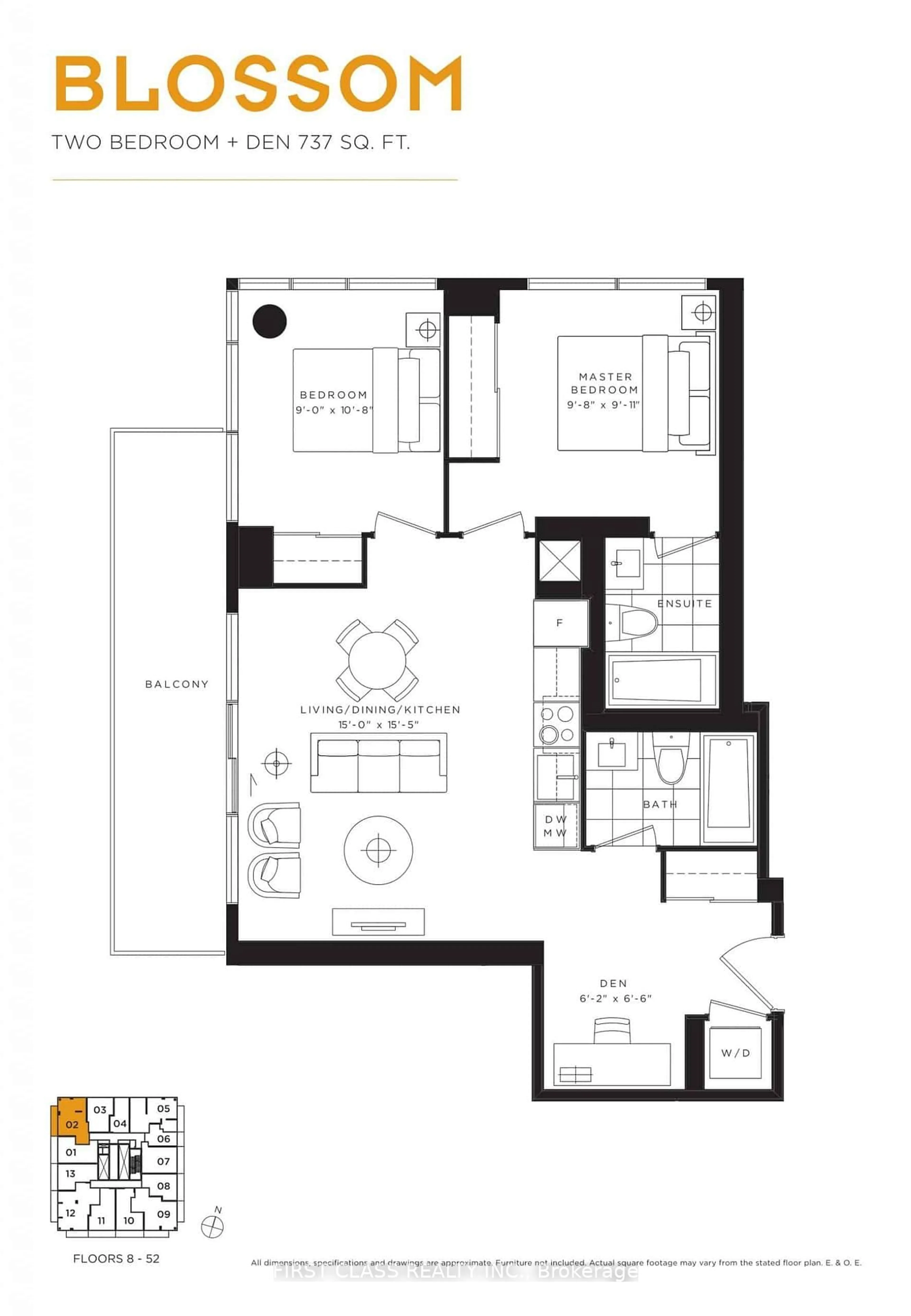 Floor plan for 501 Yonge St #1802, Toronto Ontario M4Y 0G8