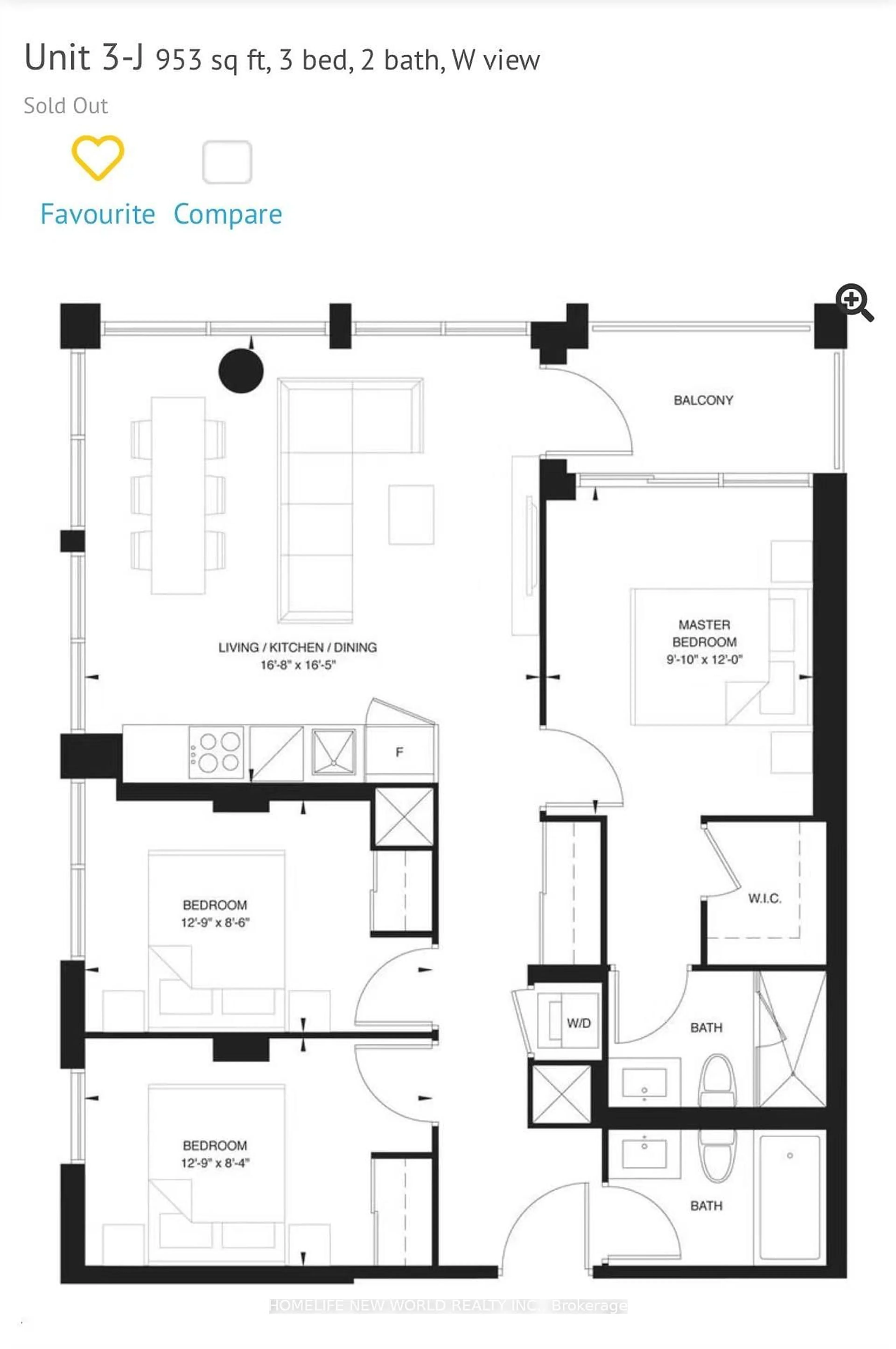 Floor plan for 2020 Bathurst St #1621, Toronto Ontario M5P 0A6