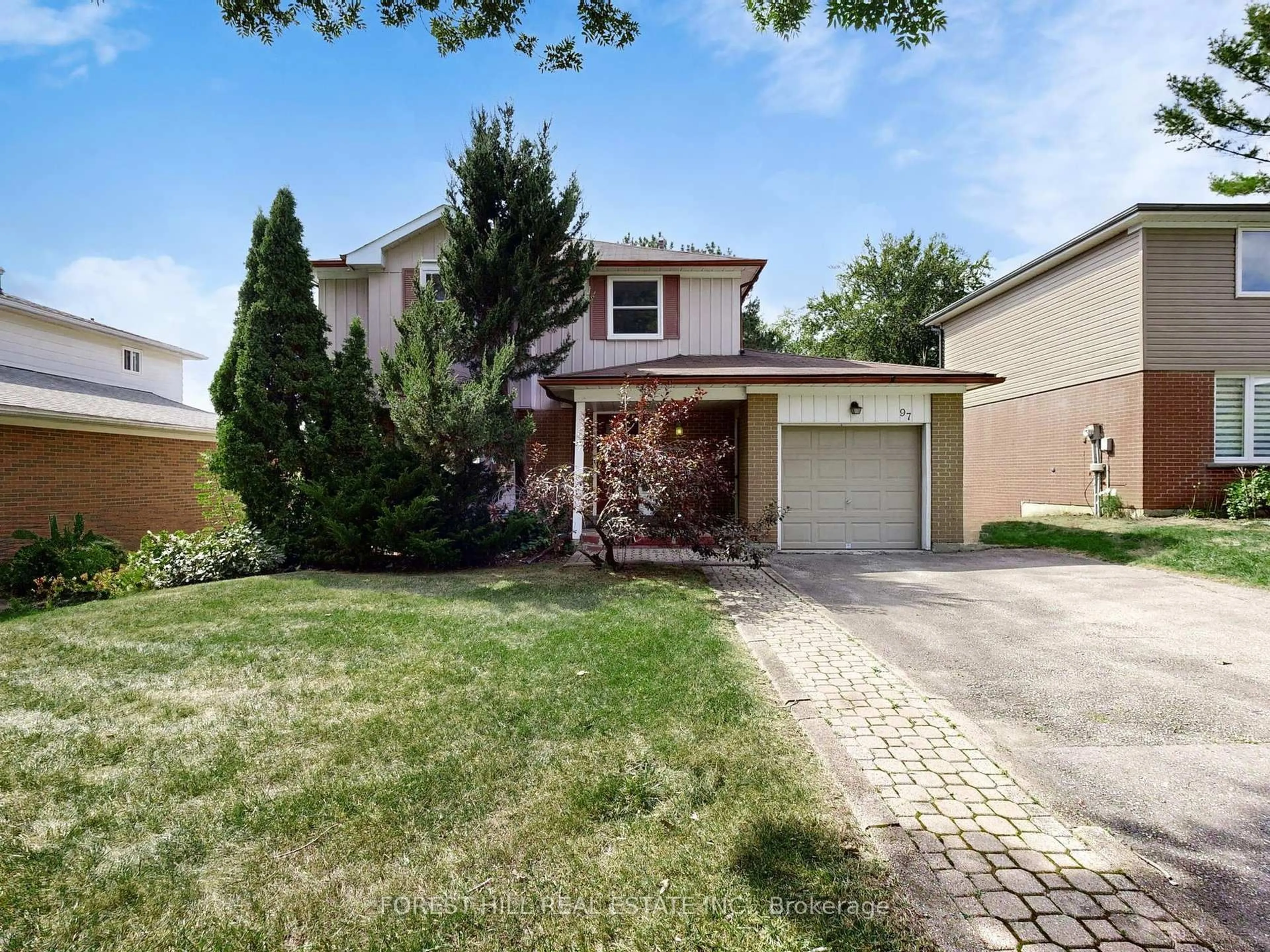 Home with brick exterior material, street for 97 Aspenwood Dr, Toronto Ontario M2H 2E8