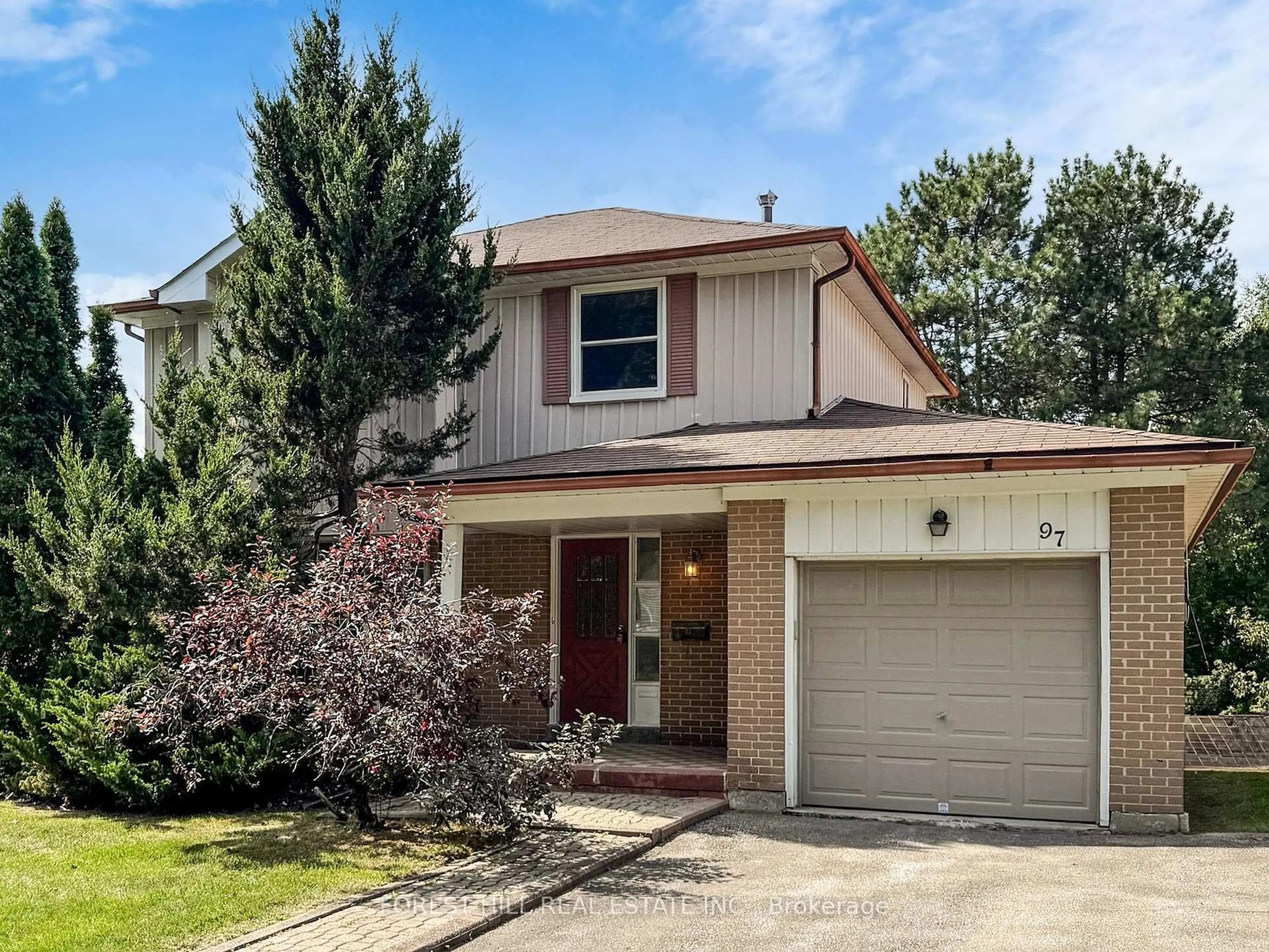 Home with brick exterior material, street for 97 Aspenwood Dr, Toronto Ontario M2H 2E8