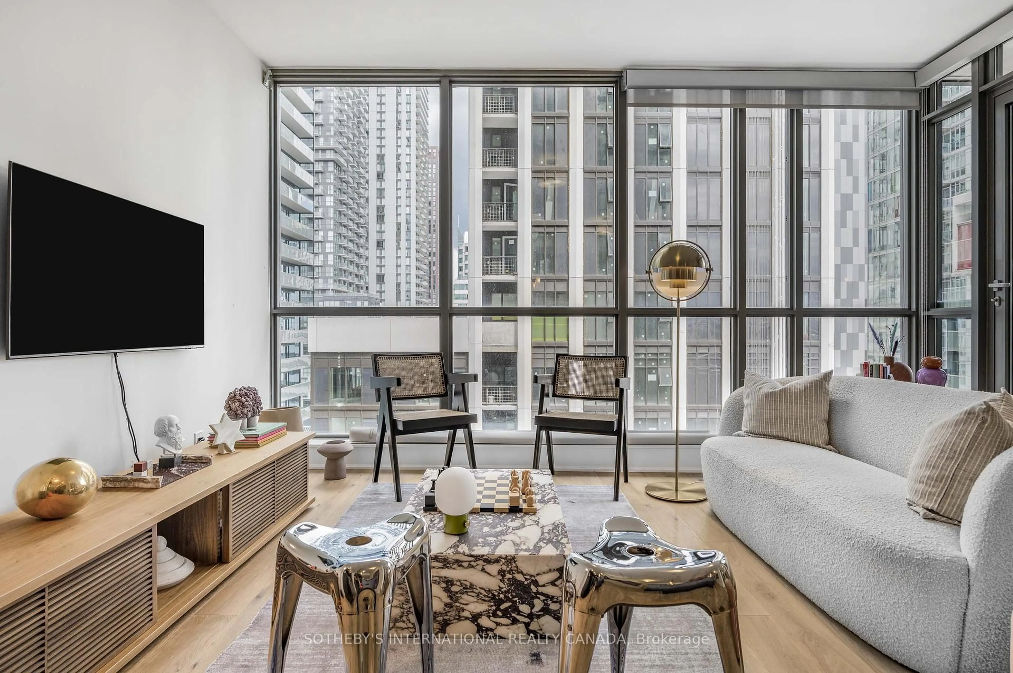 Living room with furniture, unknown for 8 Charlotte St #1205, Toronto Ontario M5V 0K4