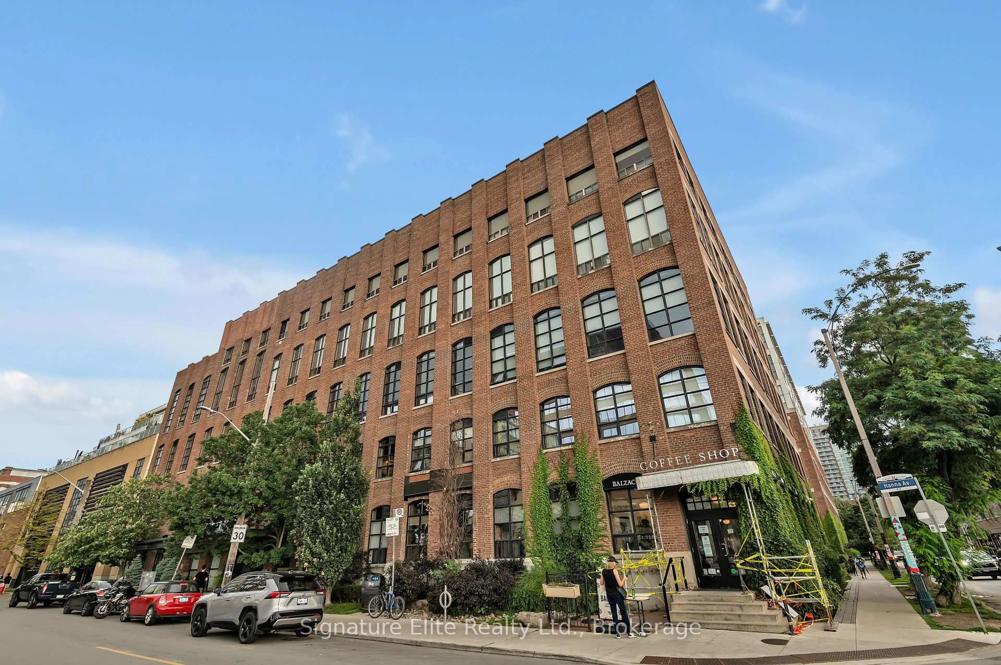 Home with brick exterior material, building for 43 Hanna Ave #207, Toronto Ontario M6K 1X6
