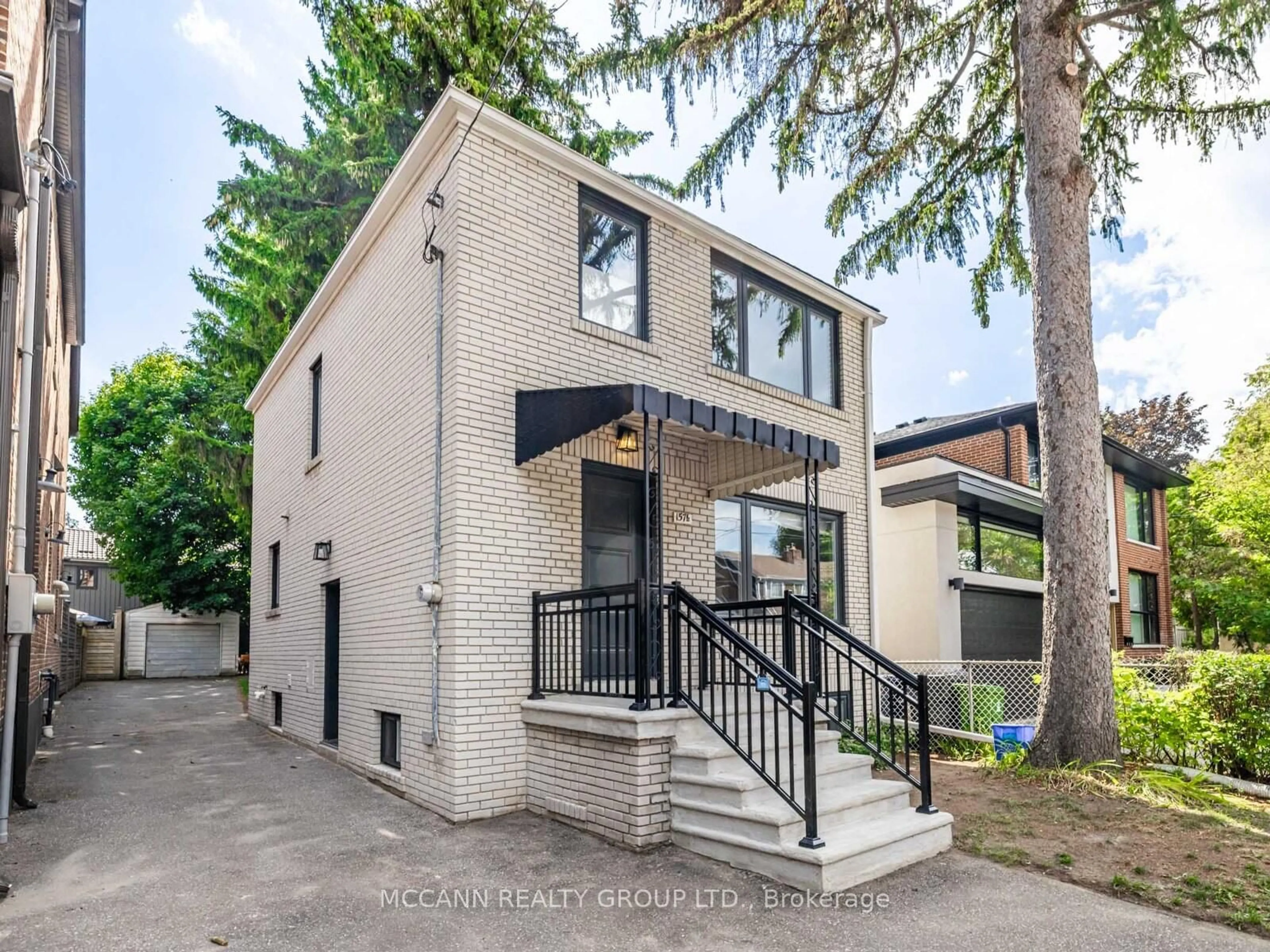 Home with brick exterior material, street for 157 1/2 Roslin Ave, Toronto Ontario M4N 1Z5