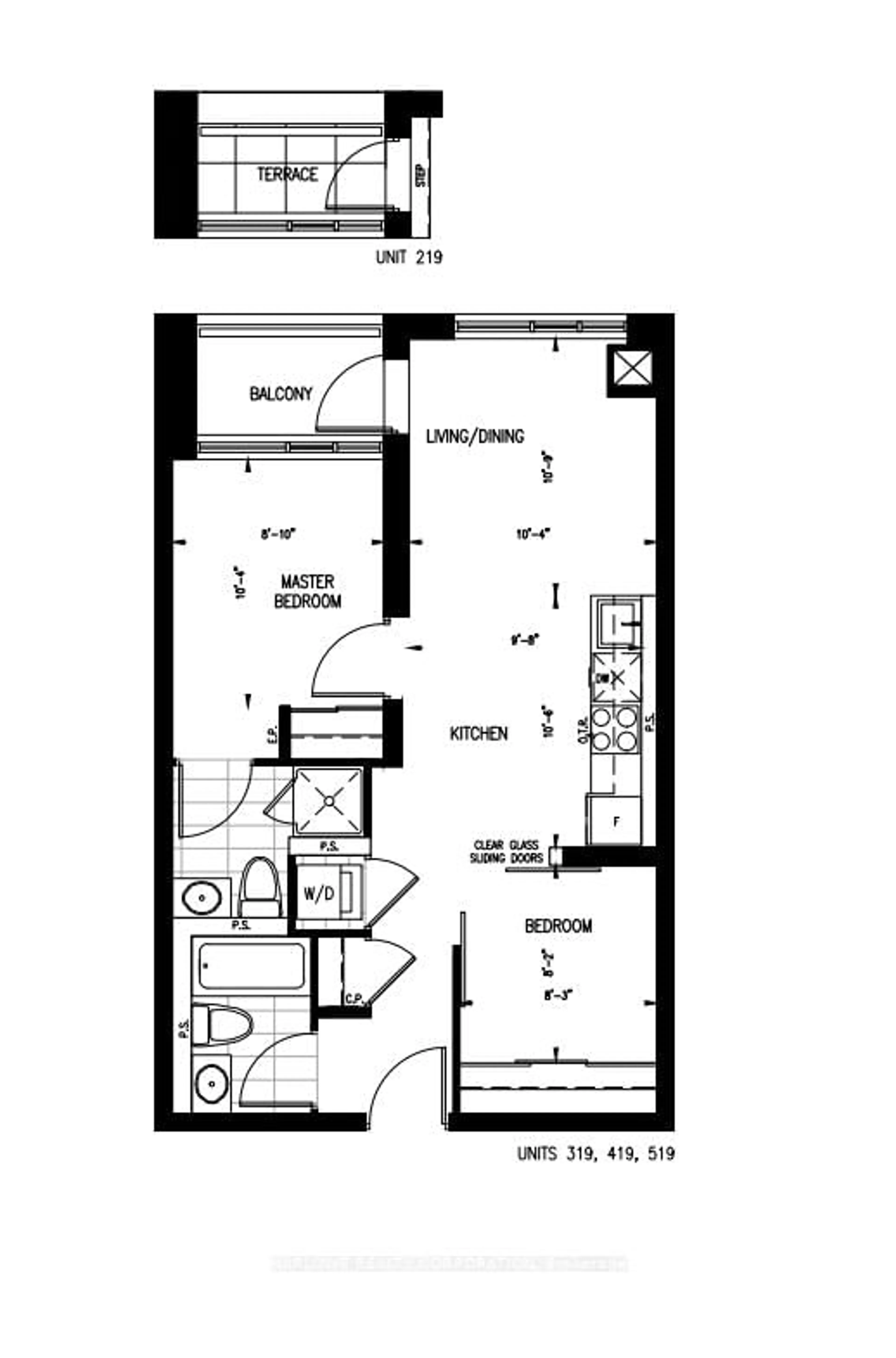 Floor plan for 543 Richmond St #419, Toronto Ontario M5V 0W9