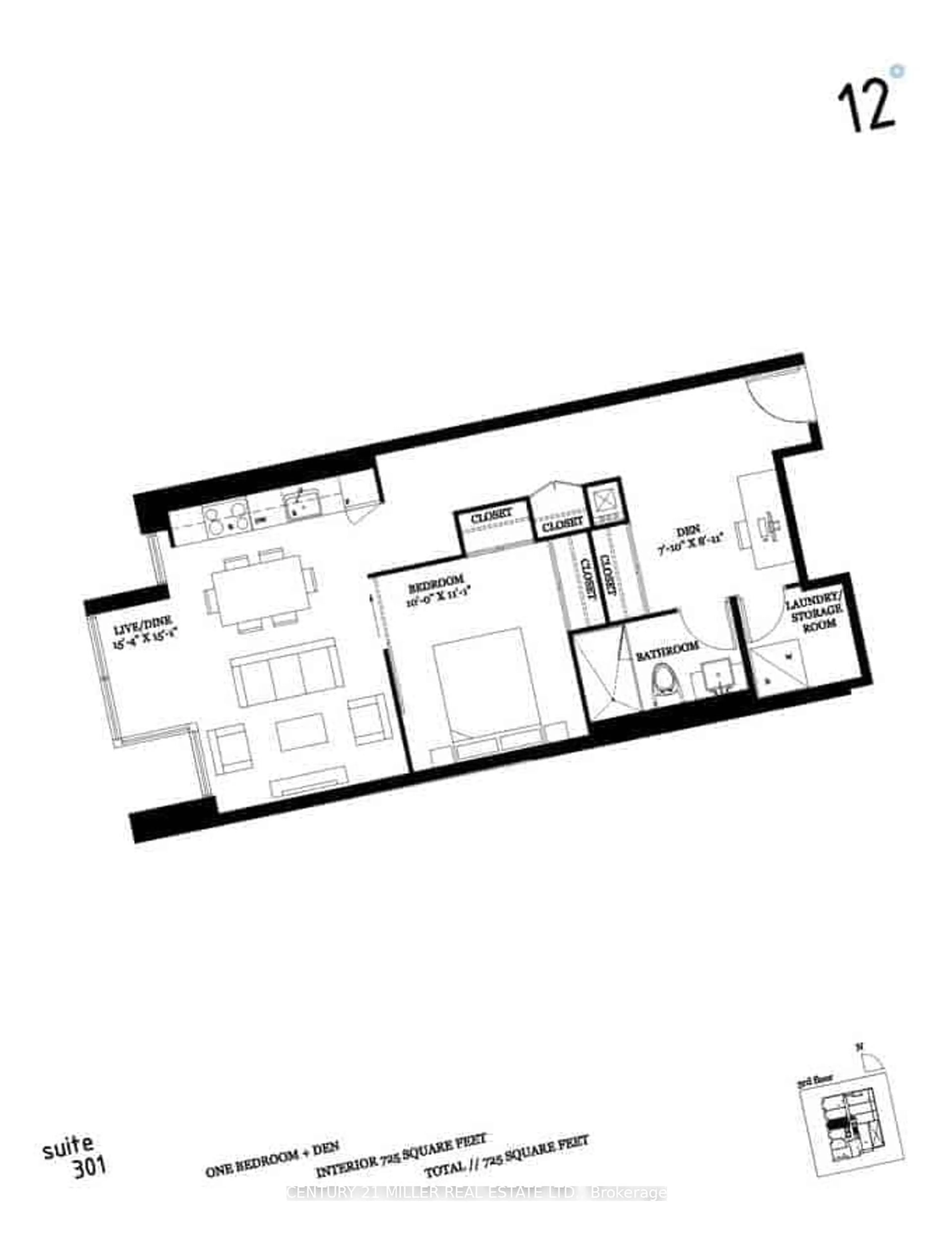 Floor plan for 15 Beverley St #301, Toronto Ontario M5T 1X8