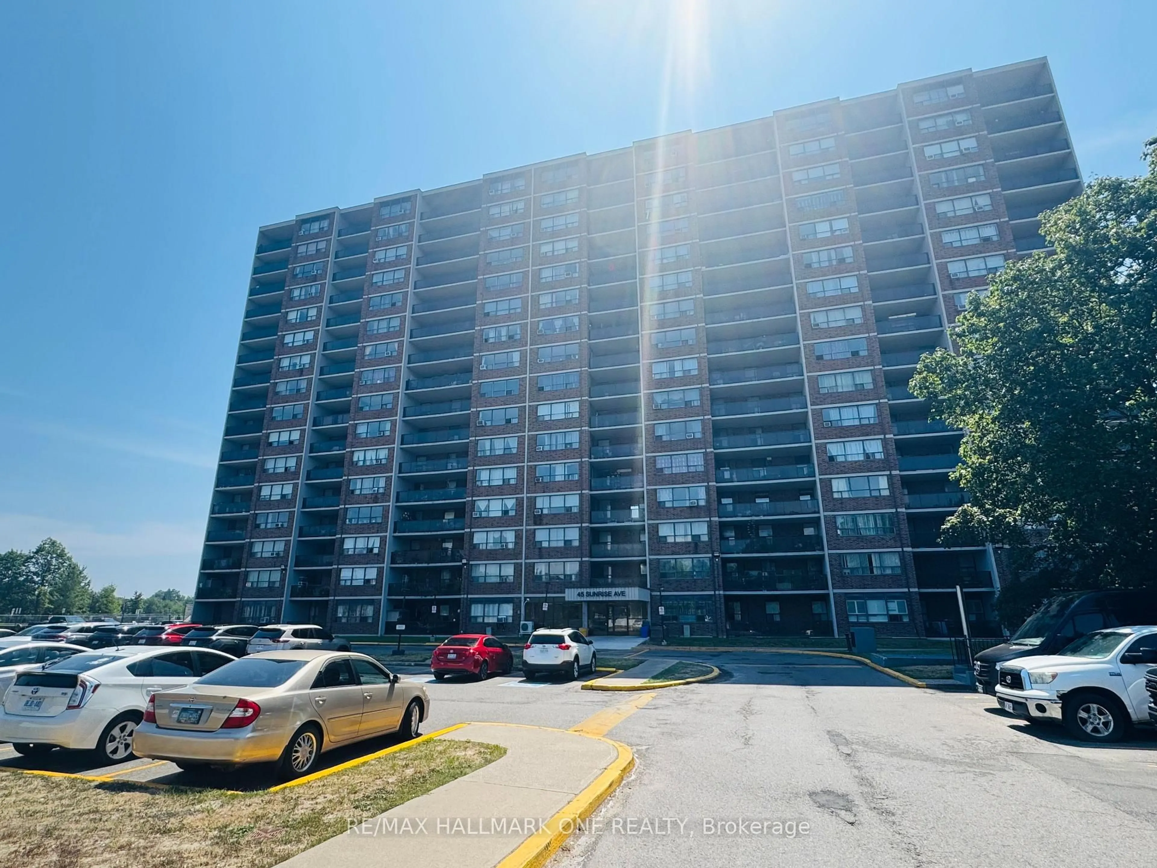 A pic from outside/outdoor area/front of a property/back of a property/a pic from drone, unknown for 45 Sunrise Ave #904, Toronto Ontario M4A 2S3