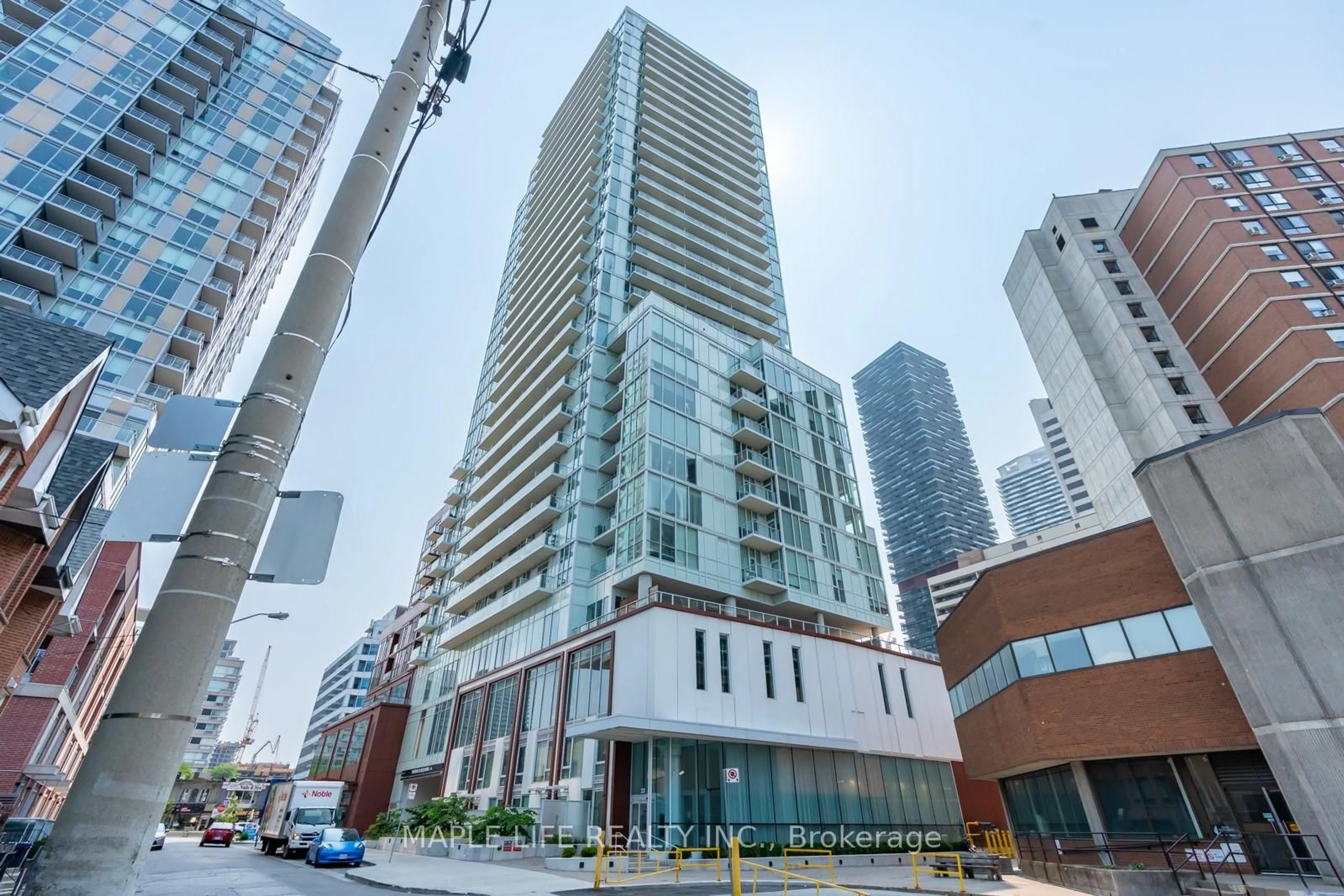 Patio, city buildings view from balcony for 33 Helendale Ave #1901, Toronto Ontario M4R 1C5