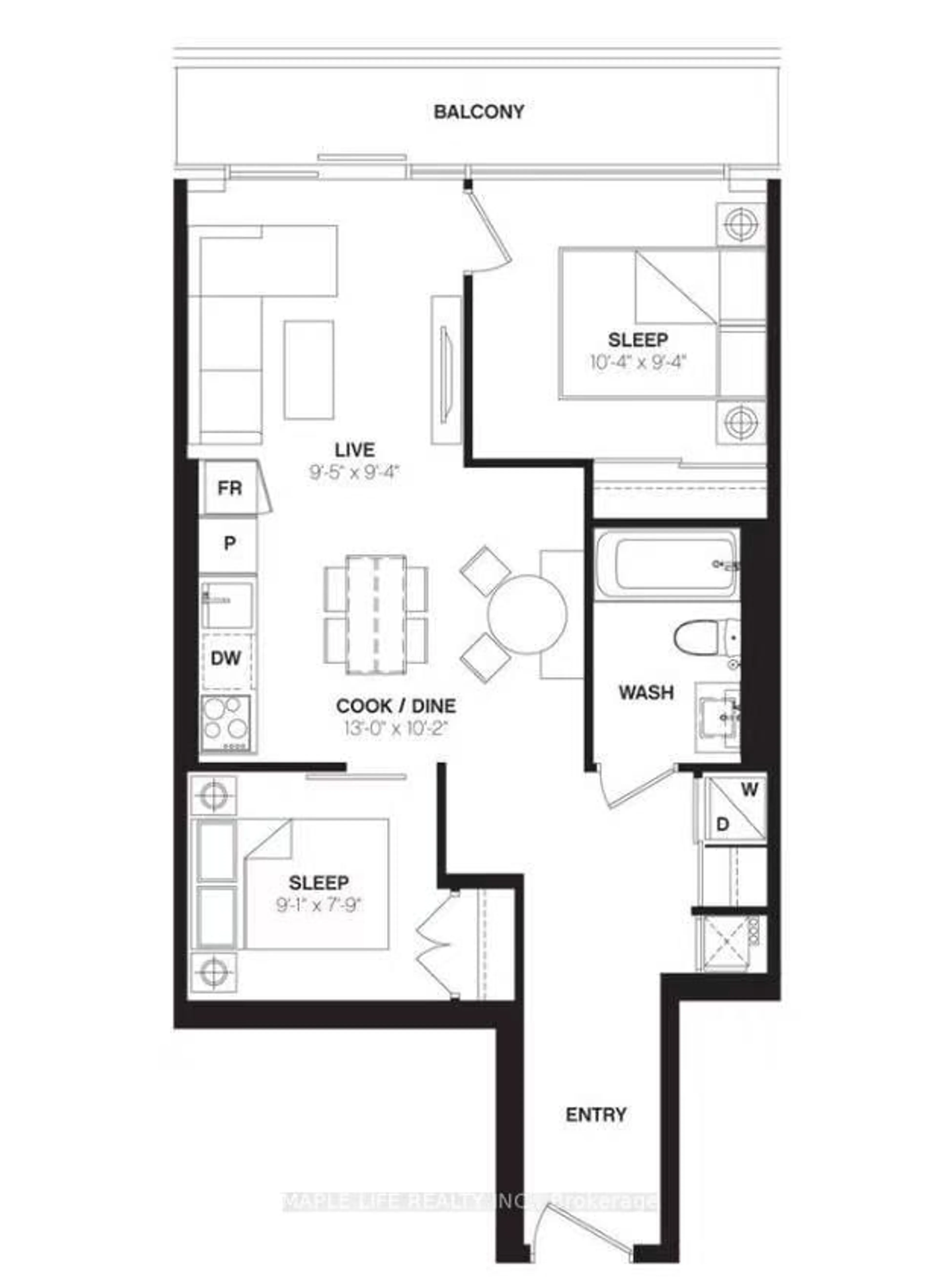 Floor plan for 33 Helendale Ave #1901, Toronto Ontario M4R 1C5