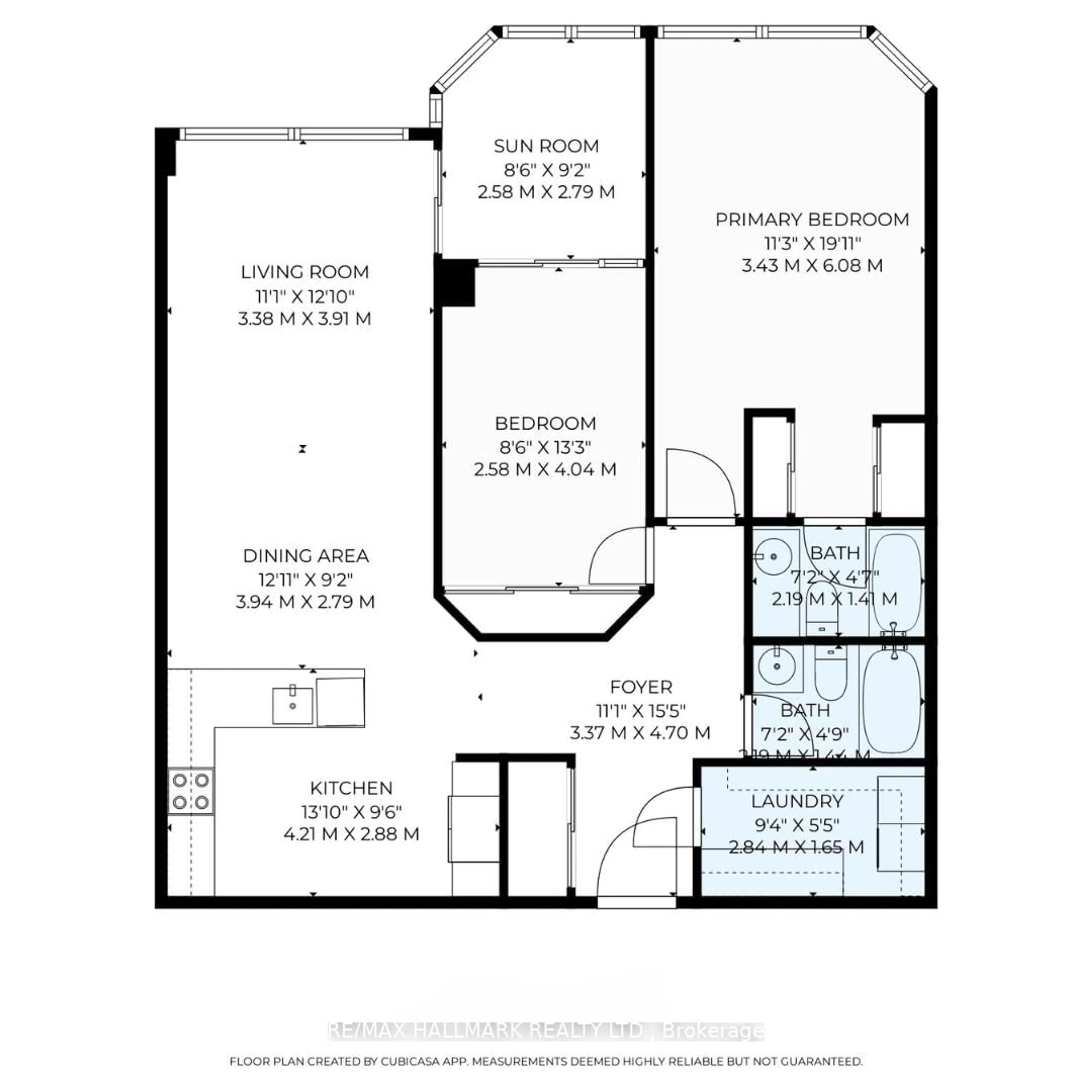Floor plan for 1101 Steeles Ave #207, Toronto Ontario M2R 3W5