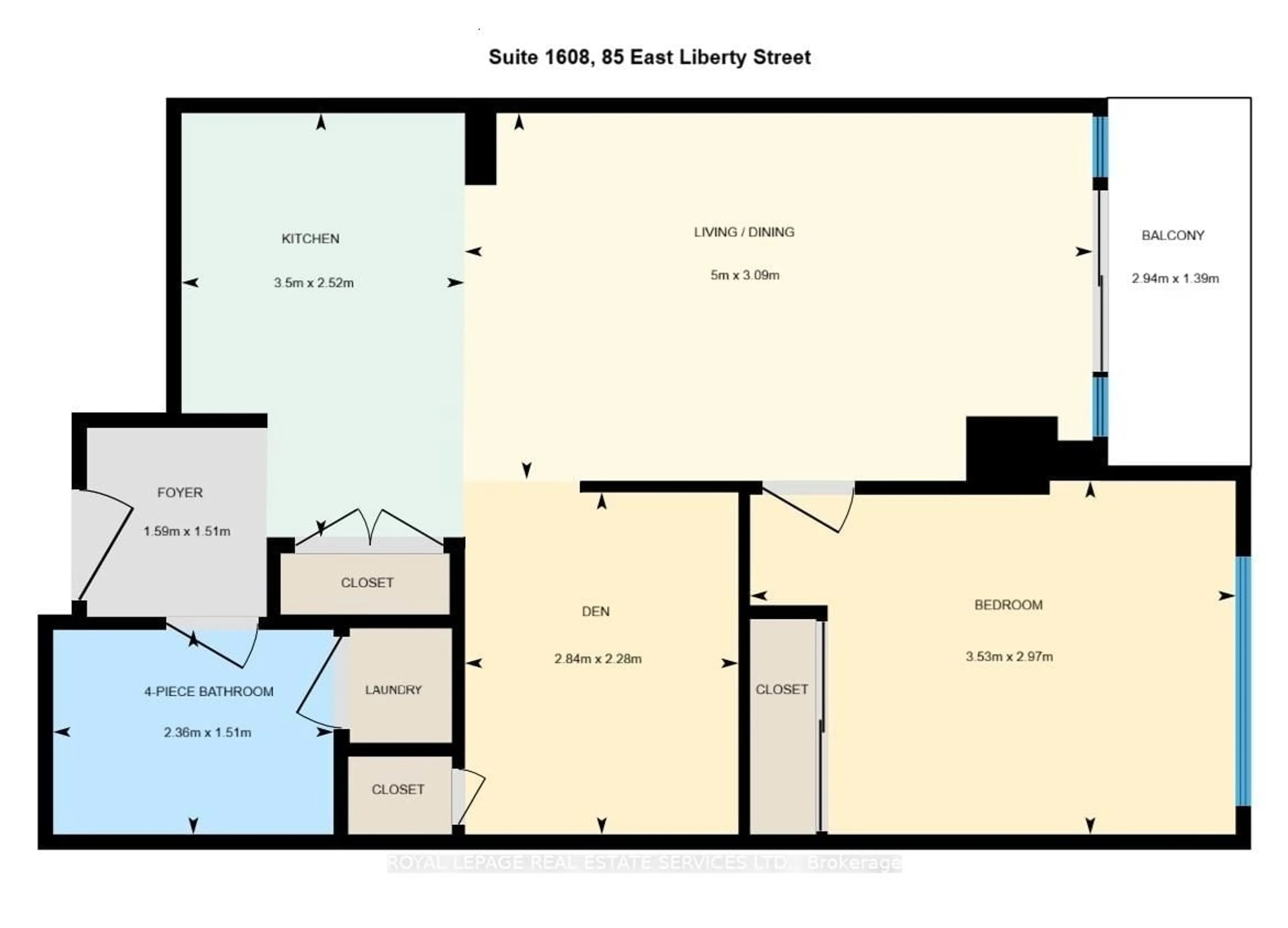 Floor plan for 85 East Liberty St #1608, Toronto Ontario M6K 3R4