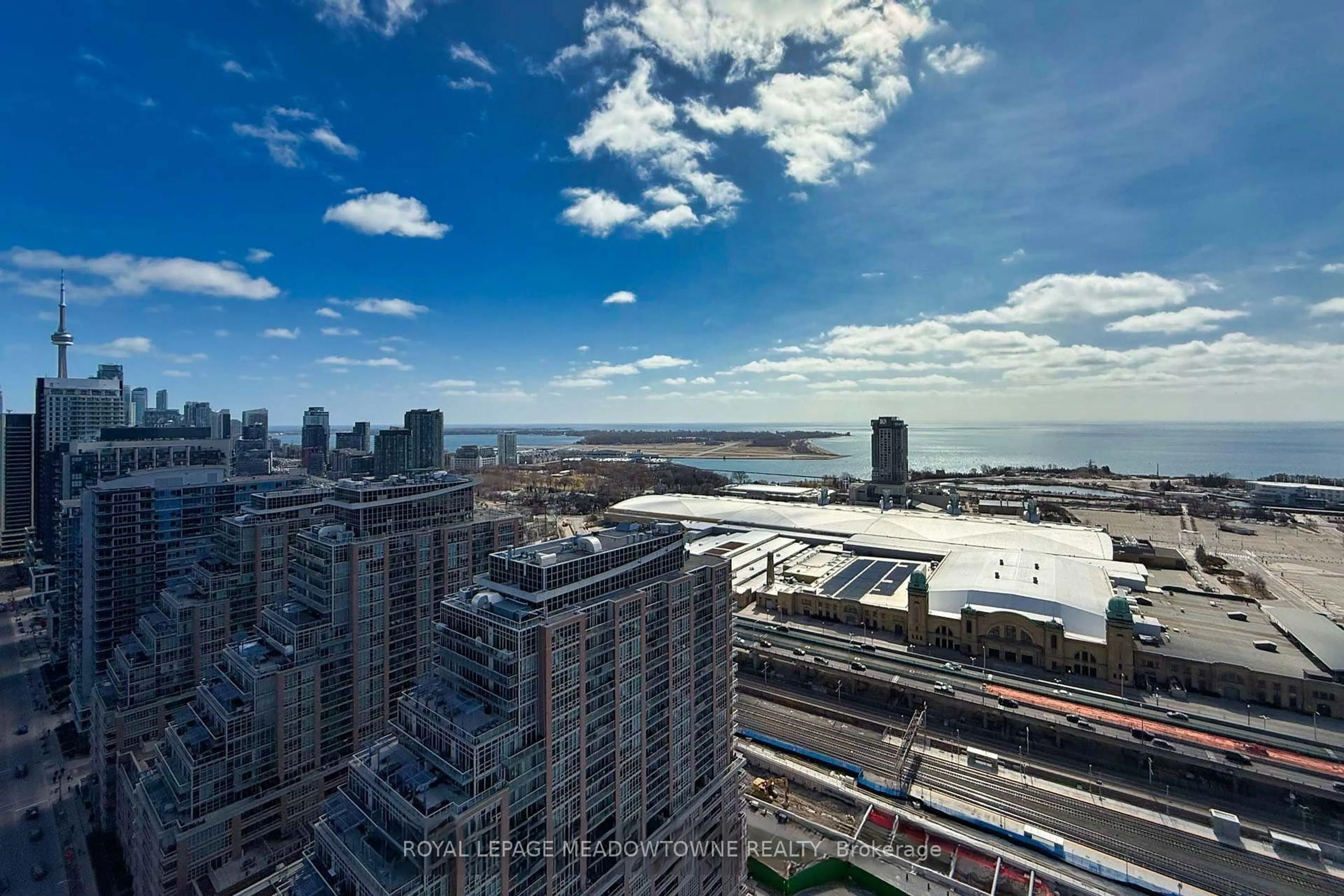 A pic from outside/outdoor area/front of a property/back of a property/a pic from drone, city buildings view from balcony for 135 East Liberty St #2310, Toronto Ontario M6K 0G7