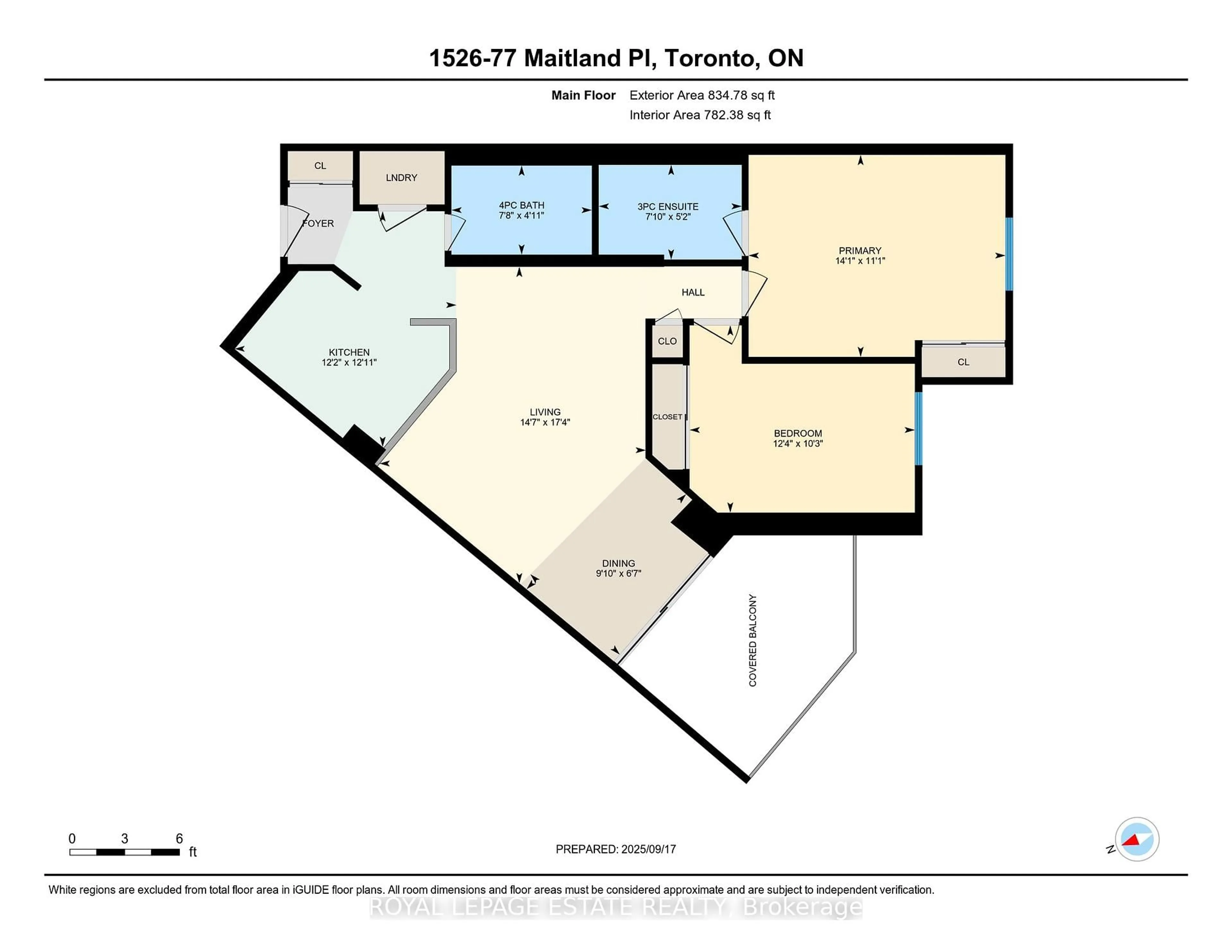 Floor plan for 77 Maitland Pl #1526, Toronto Ontario M4Y 2V6