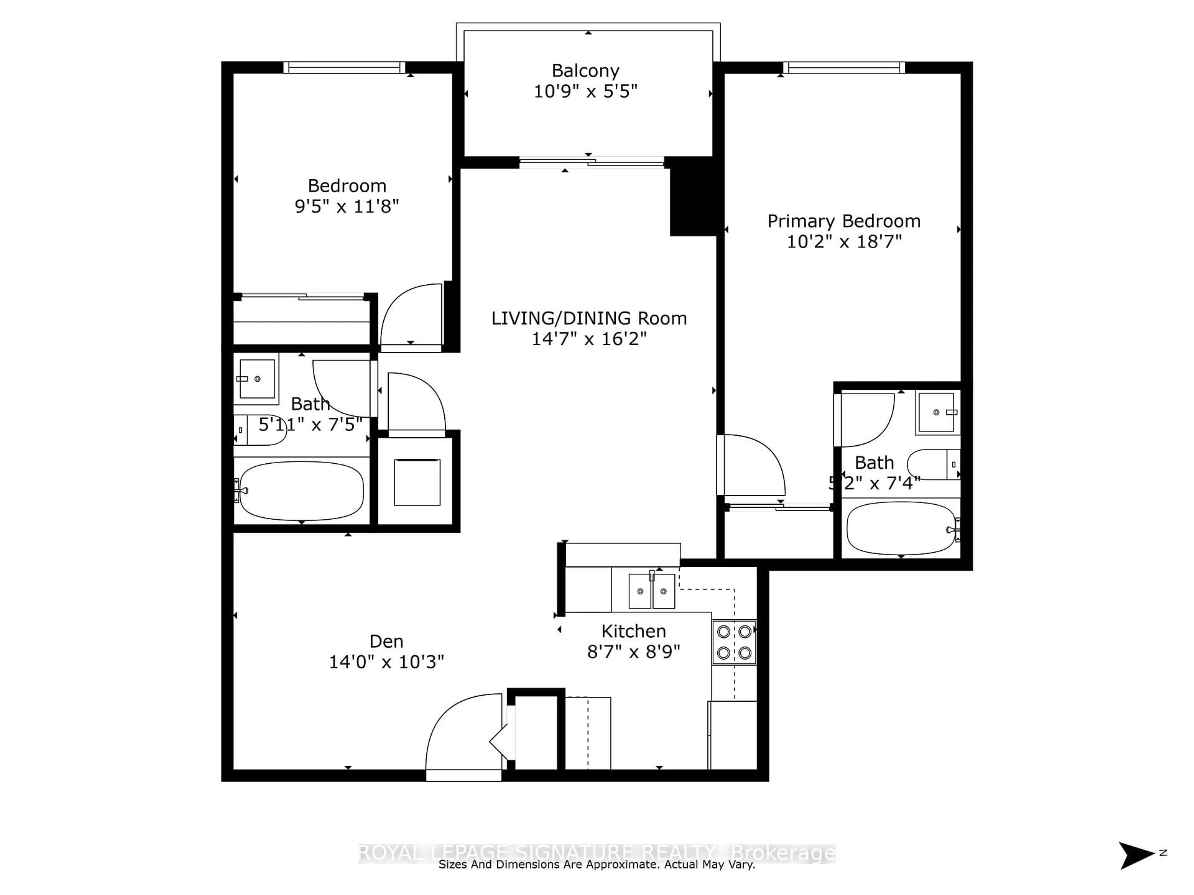 Floor plan for 18 Sommerset Way #818, Toronto Ontario M2N 6X5