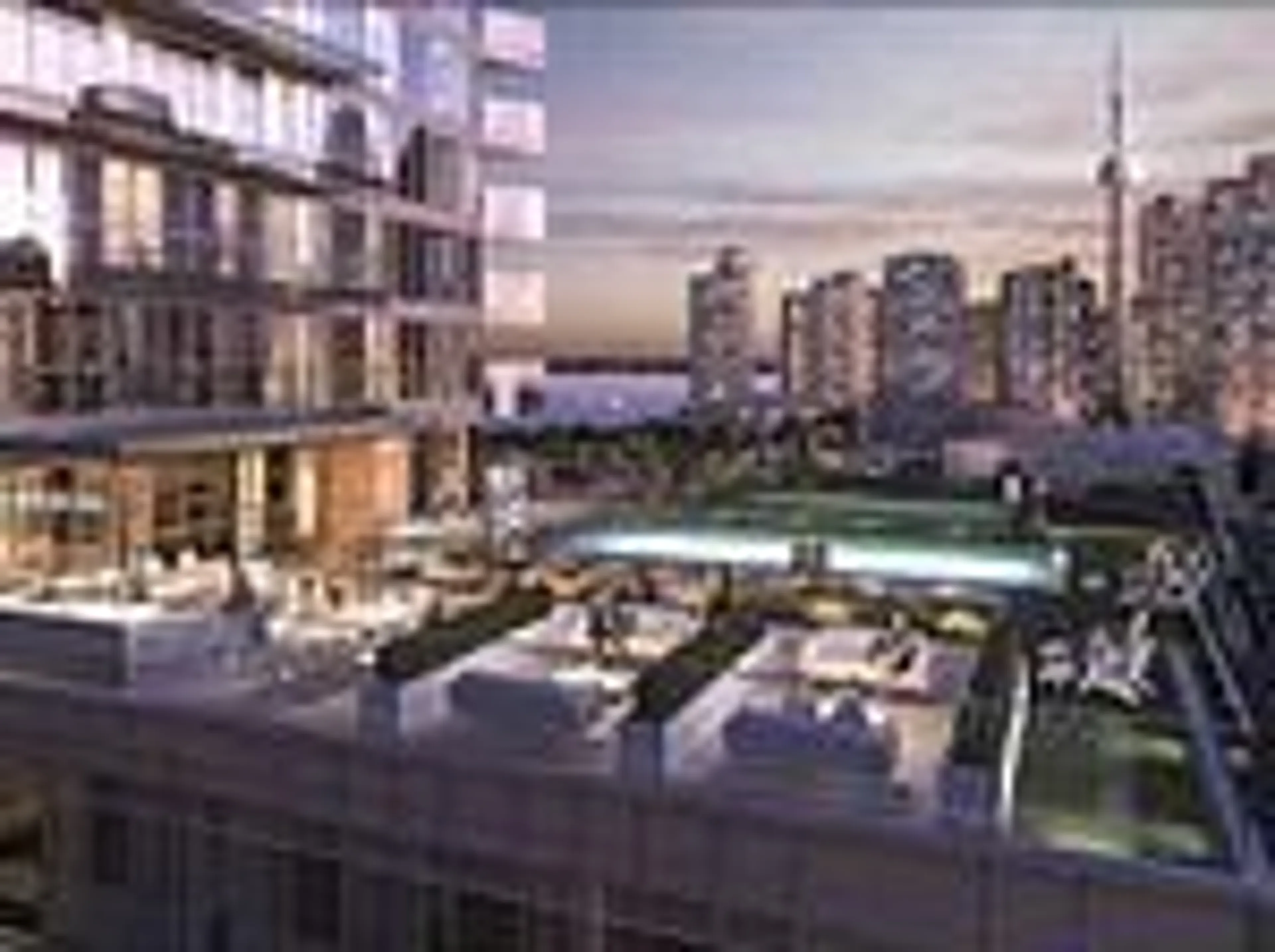 Patio, city buildings view from balcony for 15 Lower Jarvis St #1903, Toronto Ontario M5E 0C4