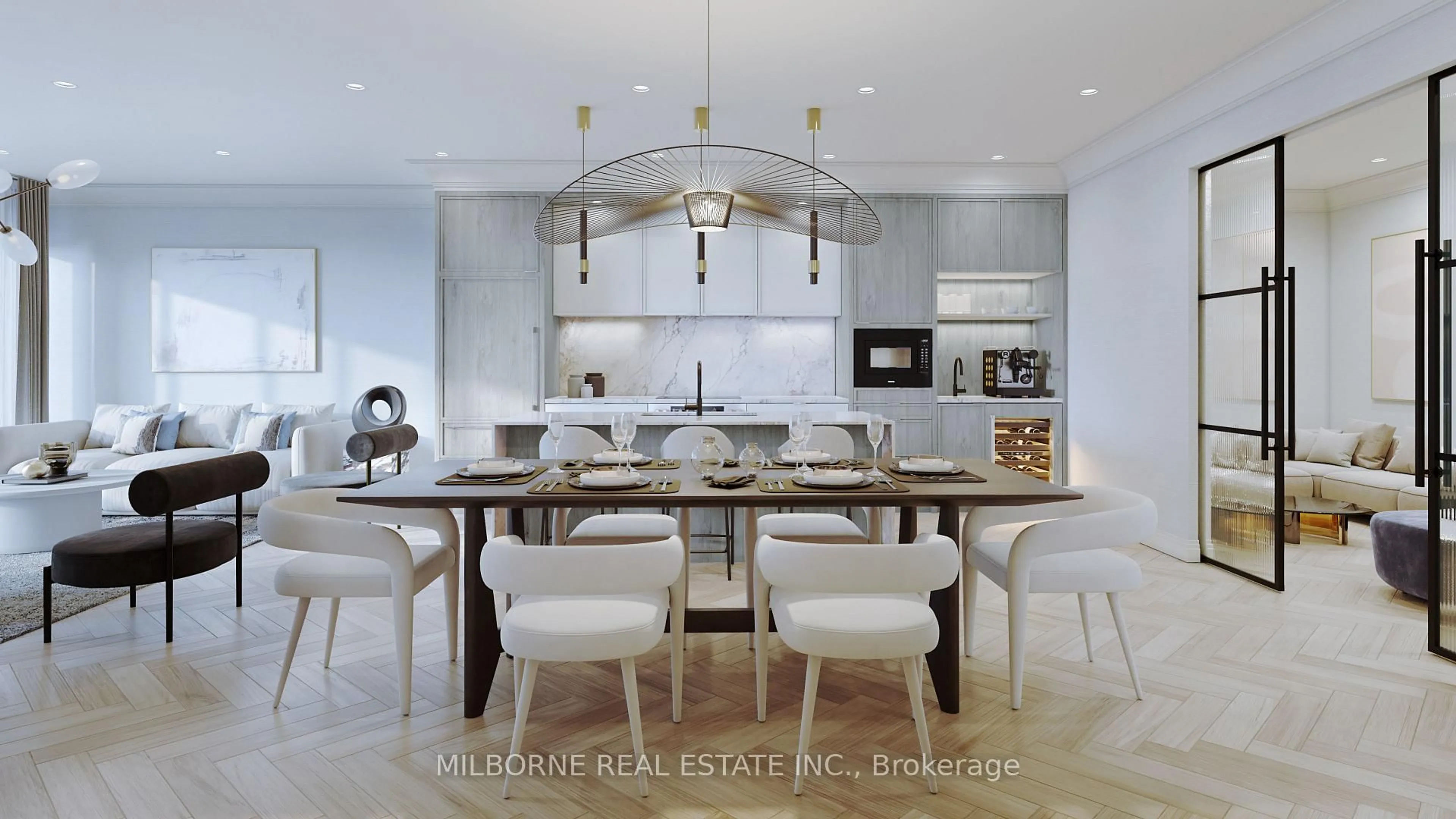 Contemporary kitchen, ceramic/tile floor for 110 Avenue Rd #1001, Toronto Ontario M5R 2H4