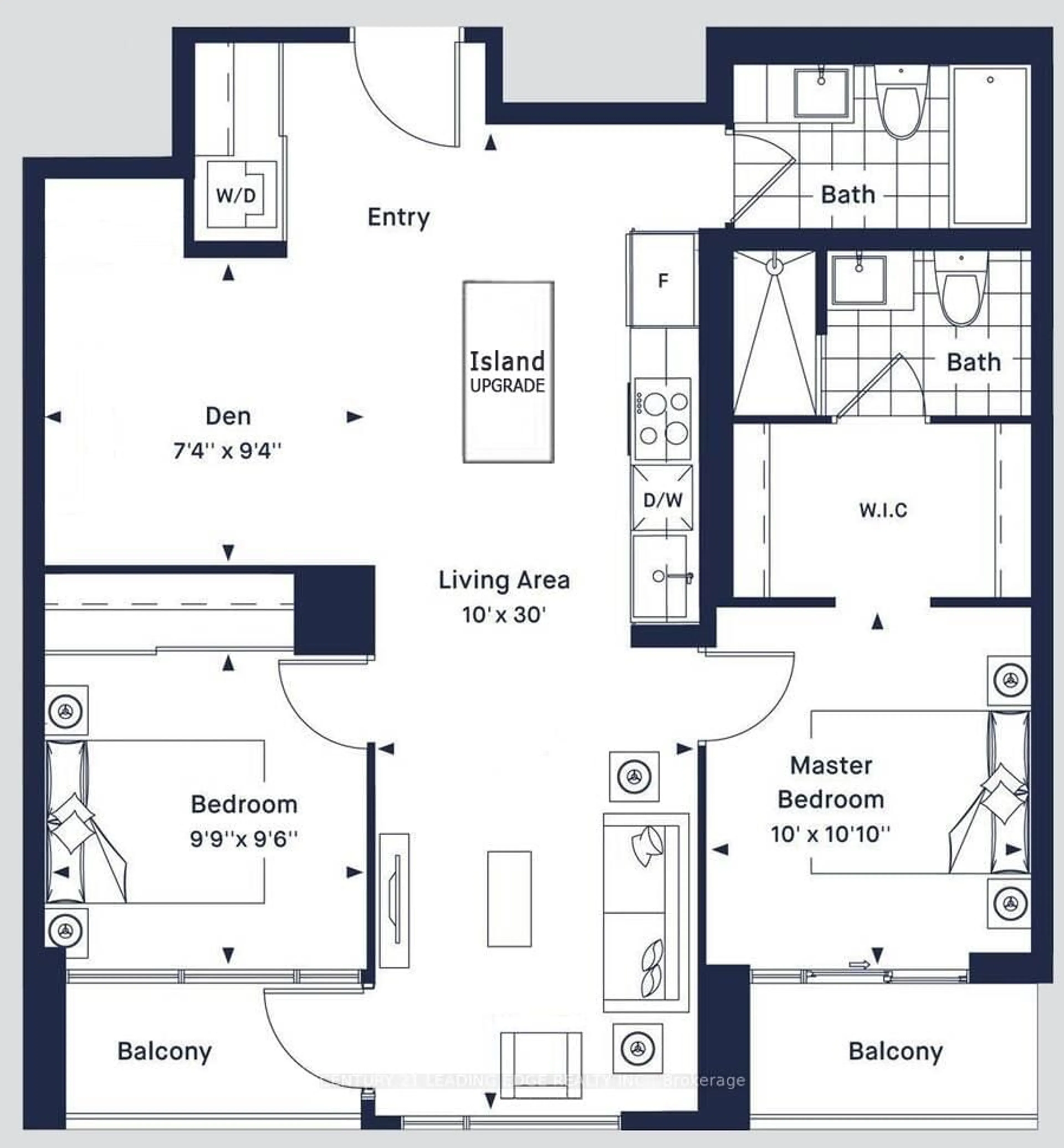Floor plan for 840 St Clair Ave #804, Toronto Ontario M6C 0A4
