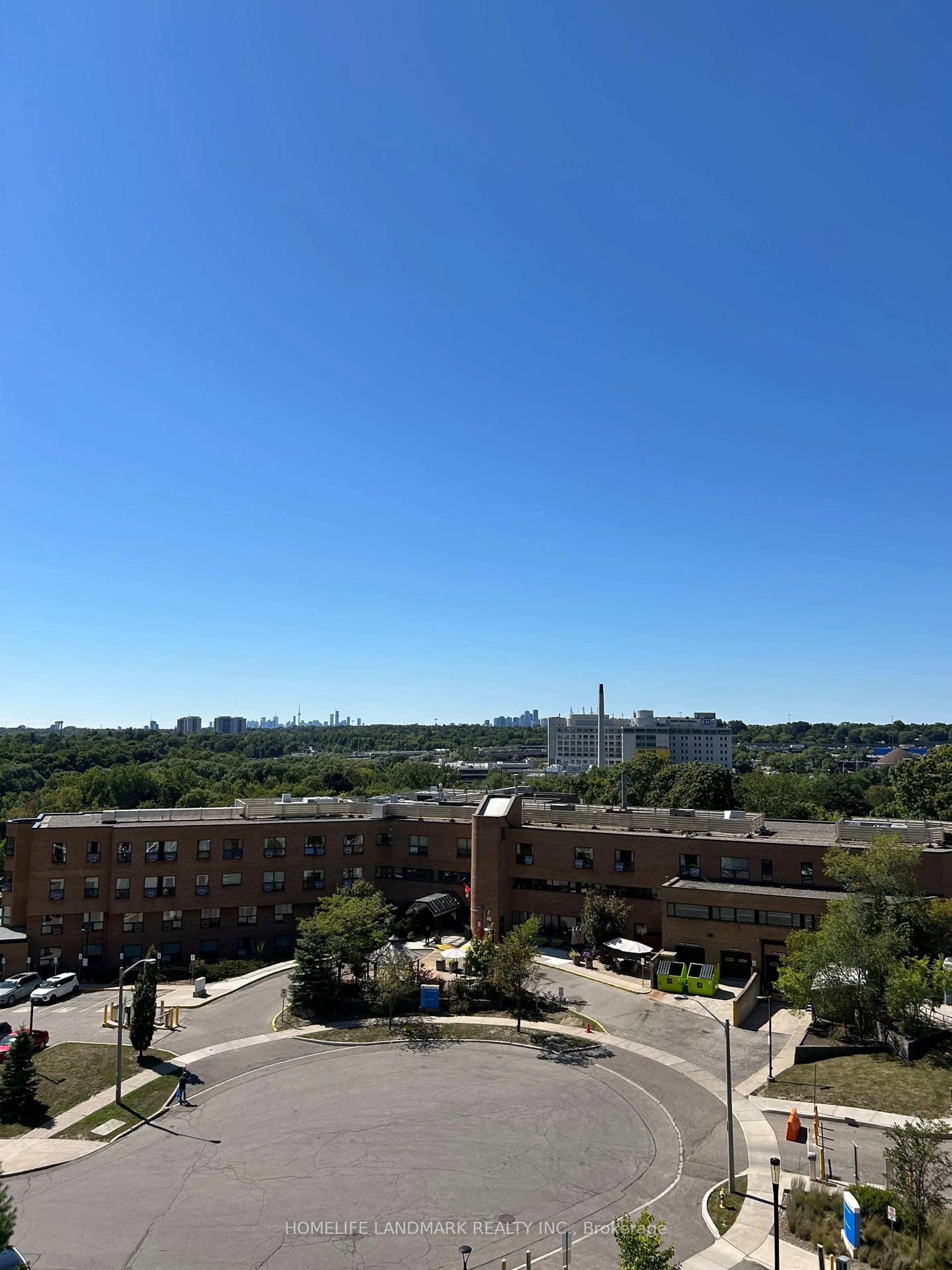 A pic from outside/outdoor area/front of a property/back of a property/a pic from drone, city buildings view from balcony for 10 Bloorview Pl #710, Toronto Ontario M2J 0B1