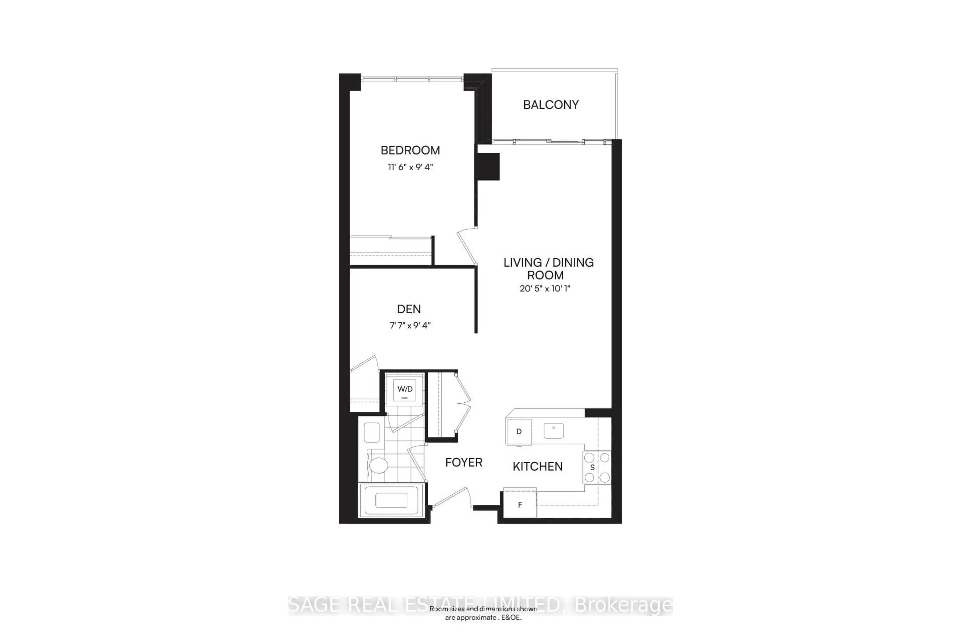 Floor plan for 75 East Liberty St #1711, Toronto Ontario M6K 3R3