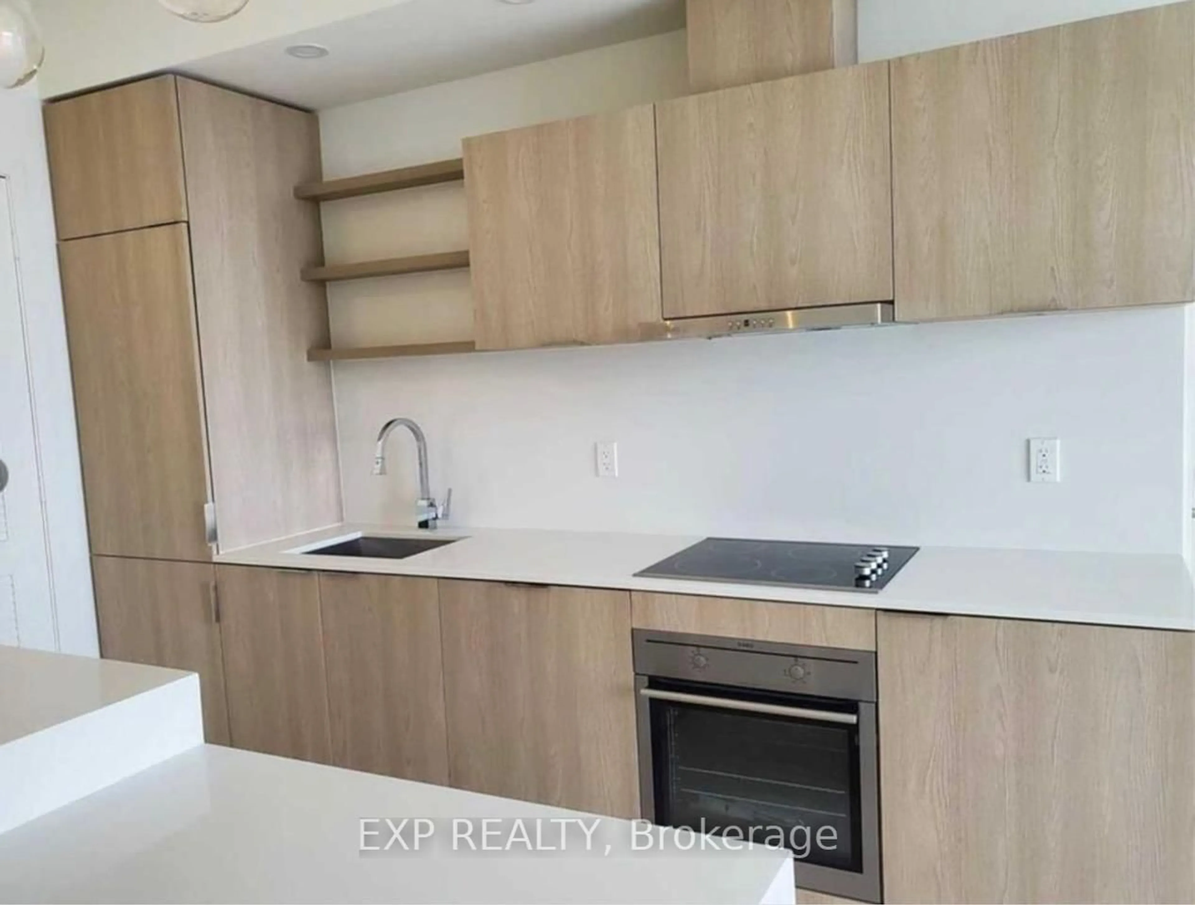 Standard kitchen, wood/laminate floor for 16 Bonnycastle St #2407, Toronto Ontario M5A 0C9