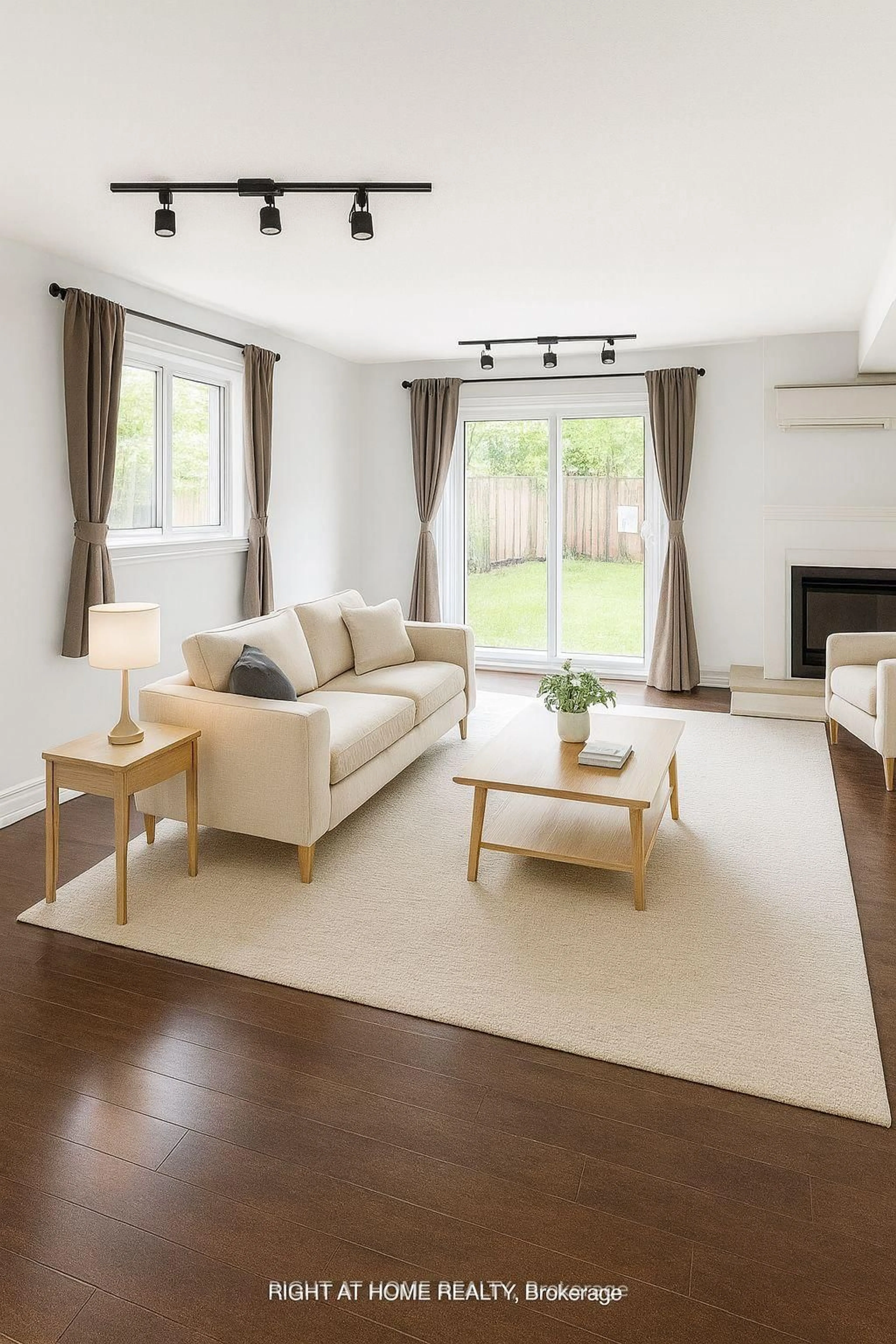 Living room with furniture, wood/laminate floor for 143 Silas Hill Dr, Toronto Ontario M2J 2X8