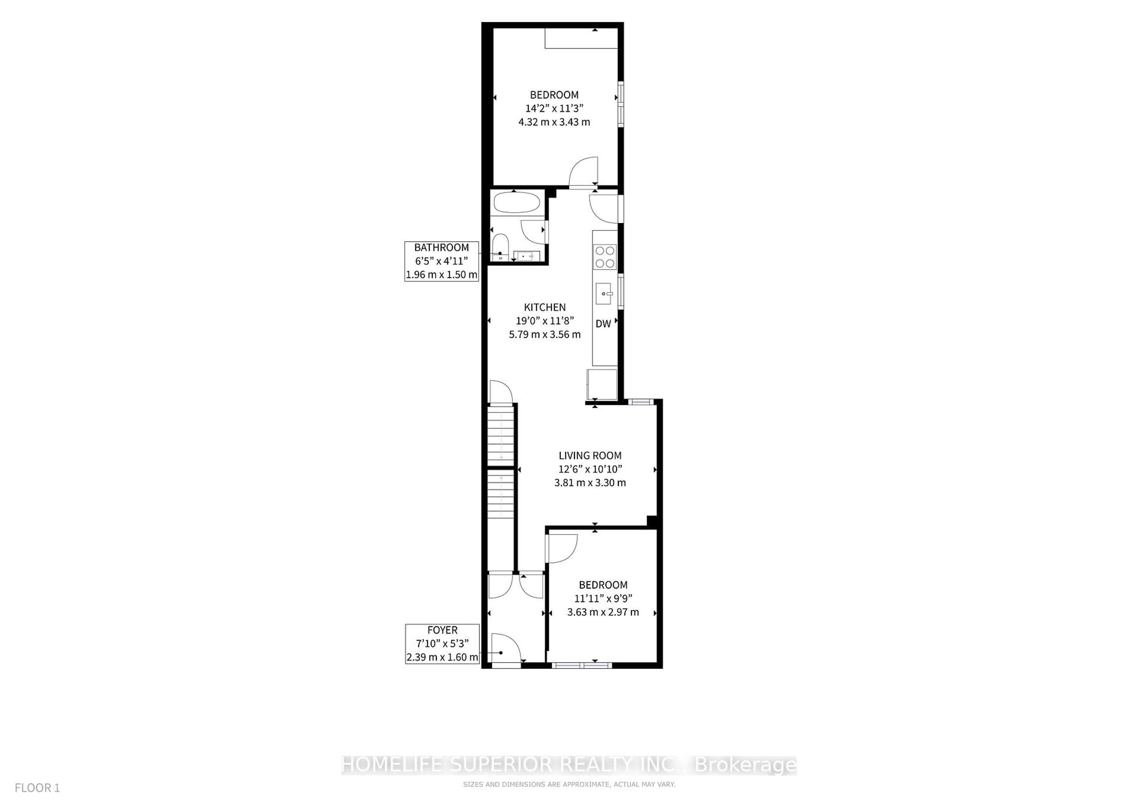 Floor plan for 17 Mitchell Ave, Toronto Ontario M6J 1C1