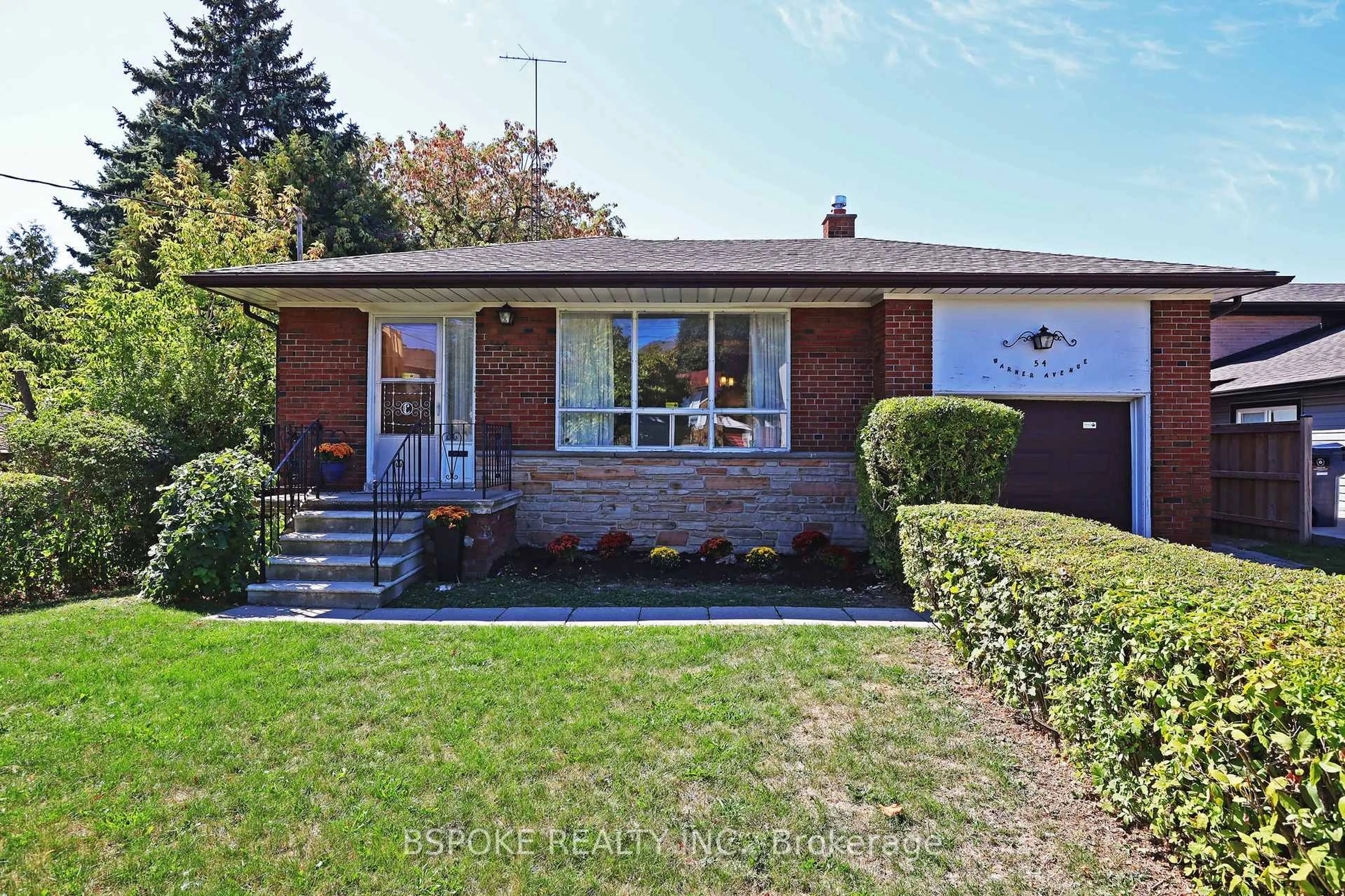 Home with brick exterior material, street for 54 Warner Ave, Toronto Ontario M4A 1Z4