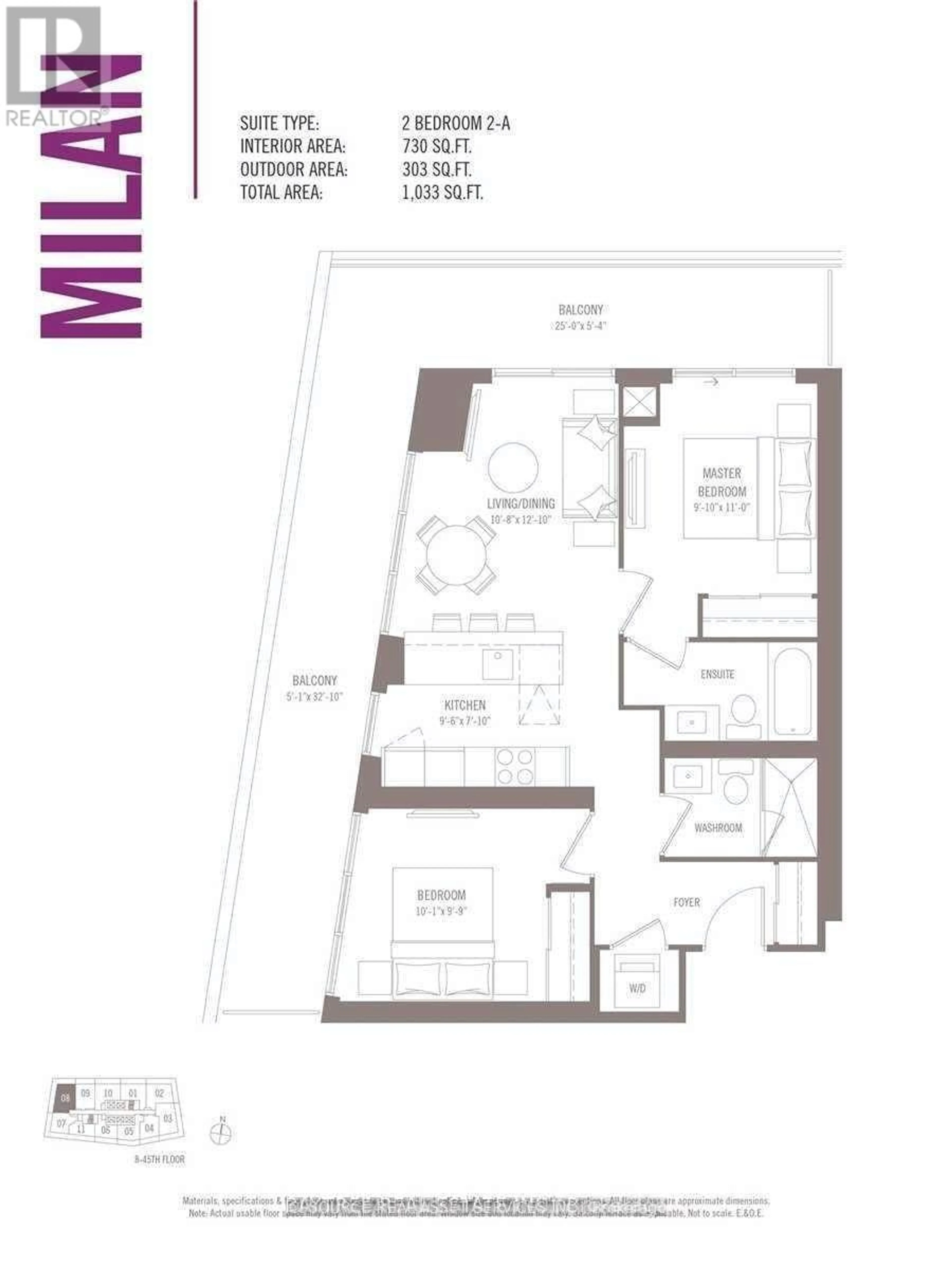 Floor plan for 2221 Yonge St #3109, Toronto Ontario M4S 0B8