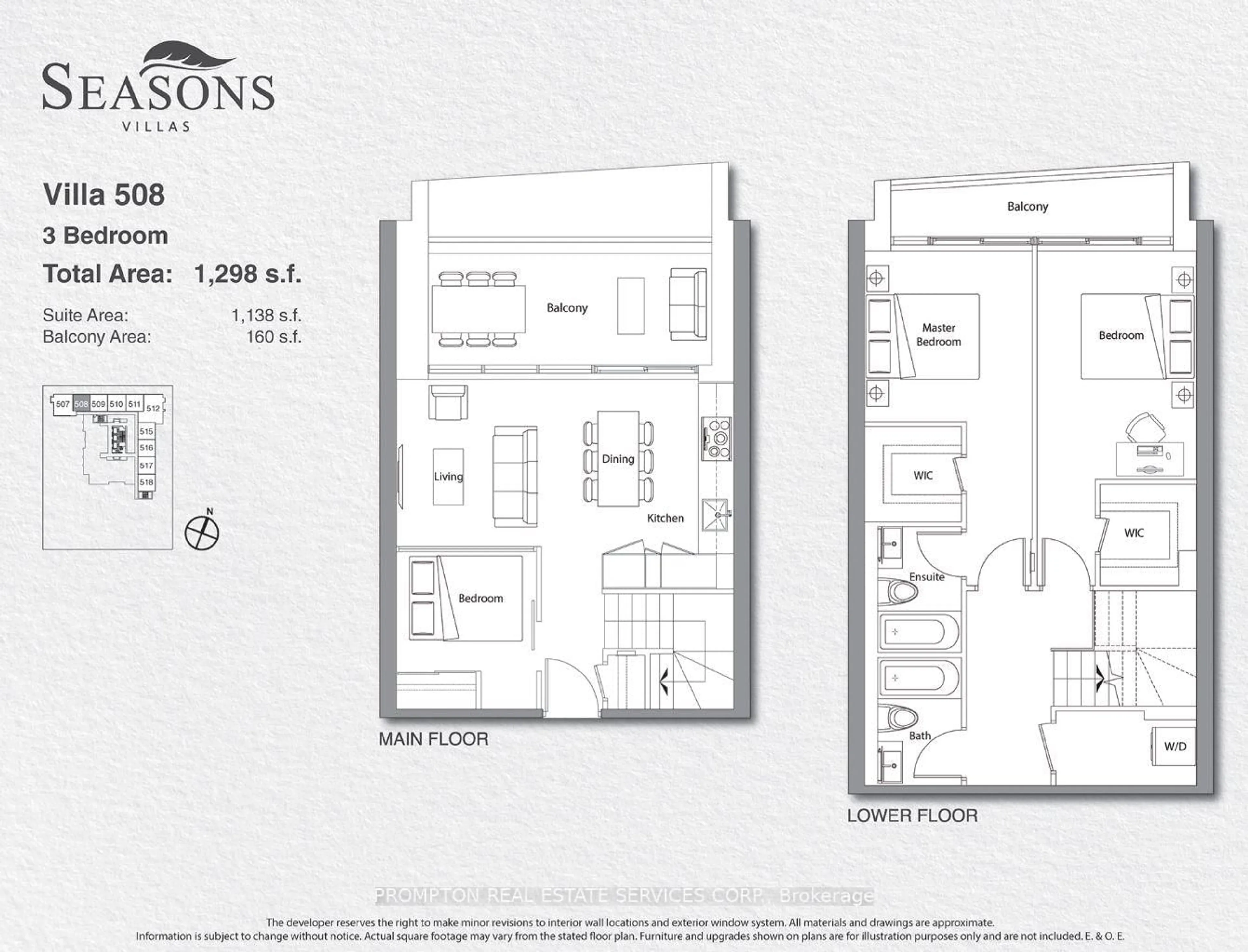 Floor plan for 95 McMahon Dr #TH508, Toronto Ontario M2K 0H2