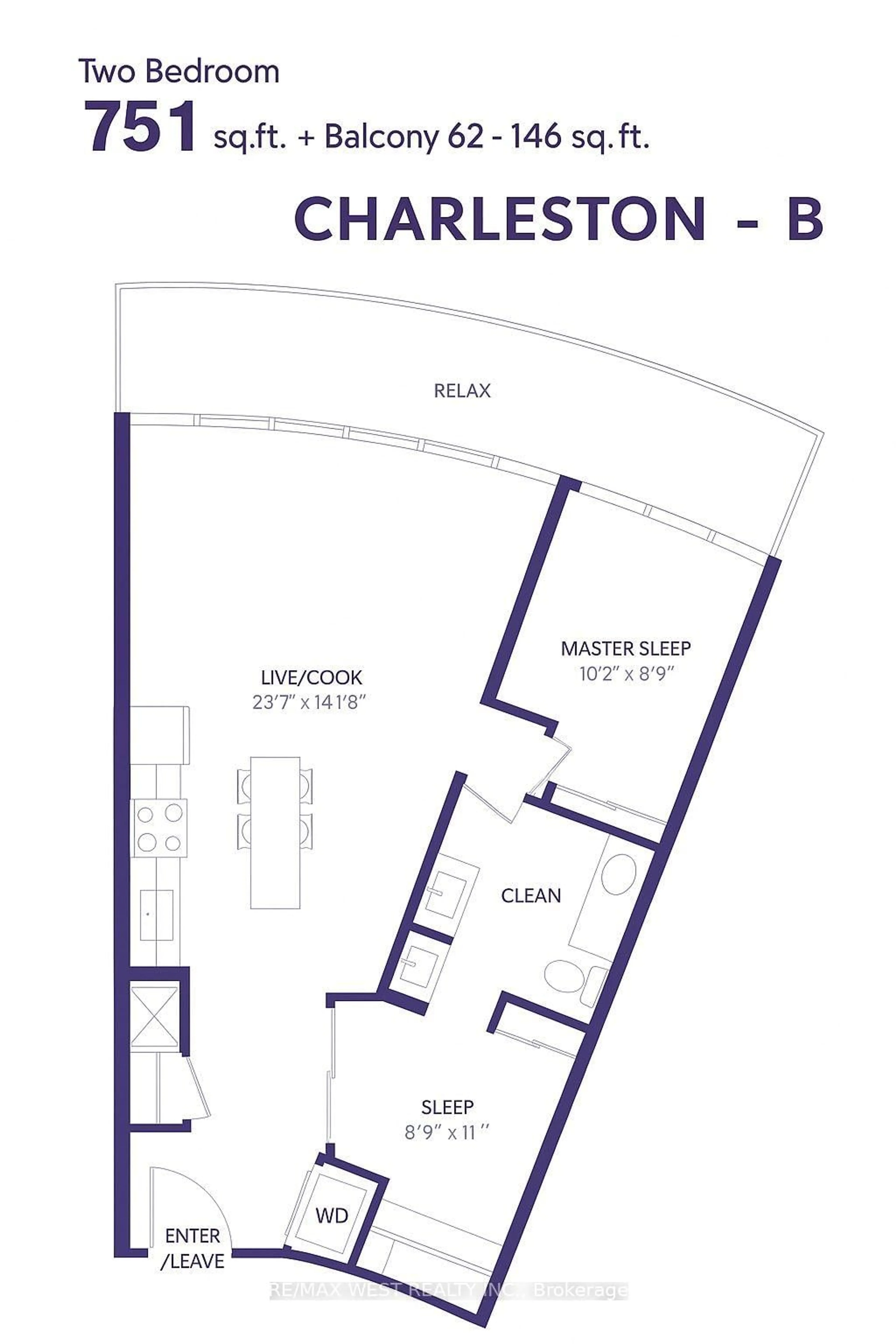 Floor plan for 51 East Liberty St #607, Toronto Ontario M6K 3P8